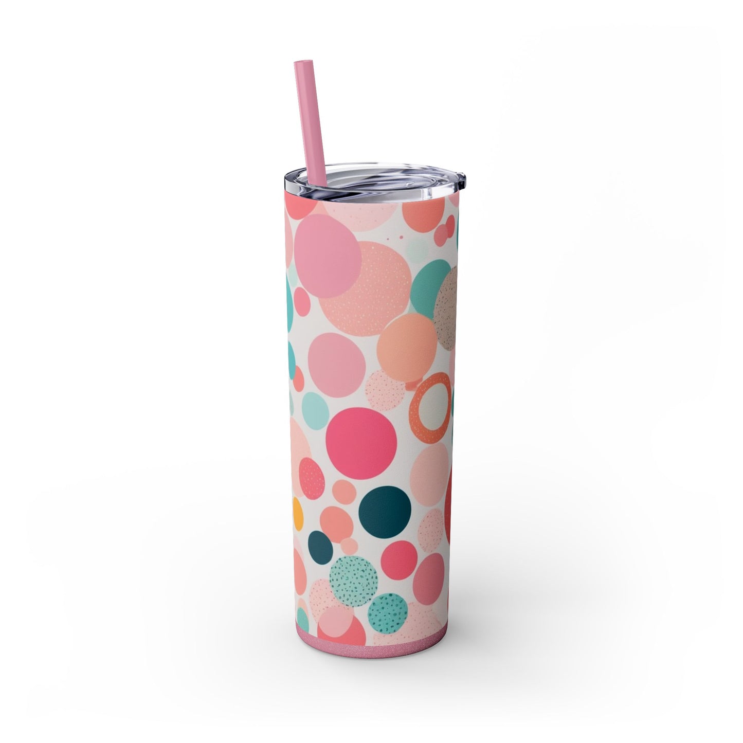 Colorful Polka Dot 20oz Skinny Tumbler with Straw - Fun & Stylish Drinkware