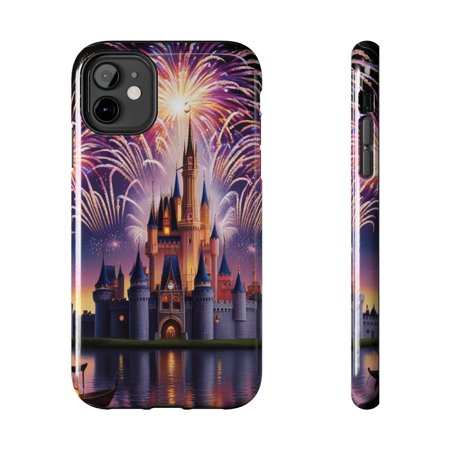 Magical Castle and Fireworks Tough Phone Case for iPhone 16 15 14 13 12 11 X 8 7 Samsung Galaxy S24 S23 S22 S21