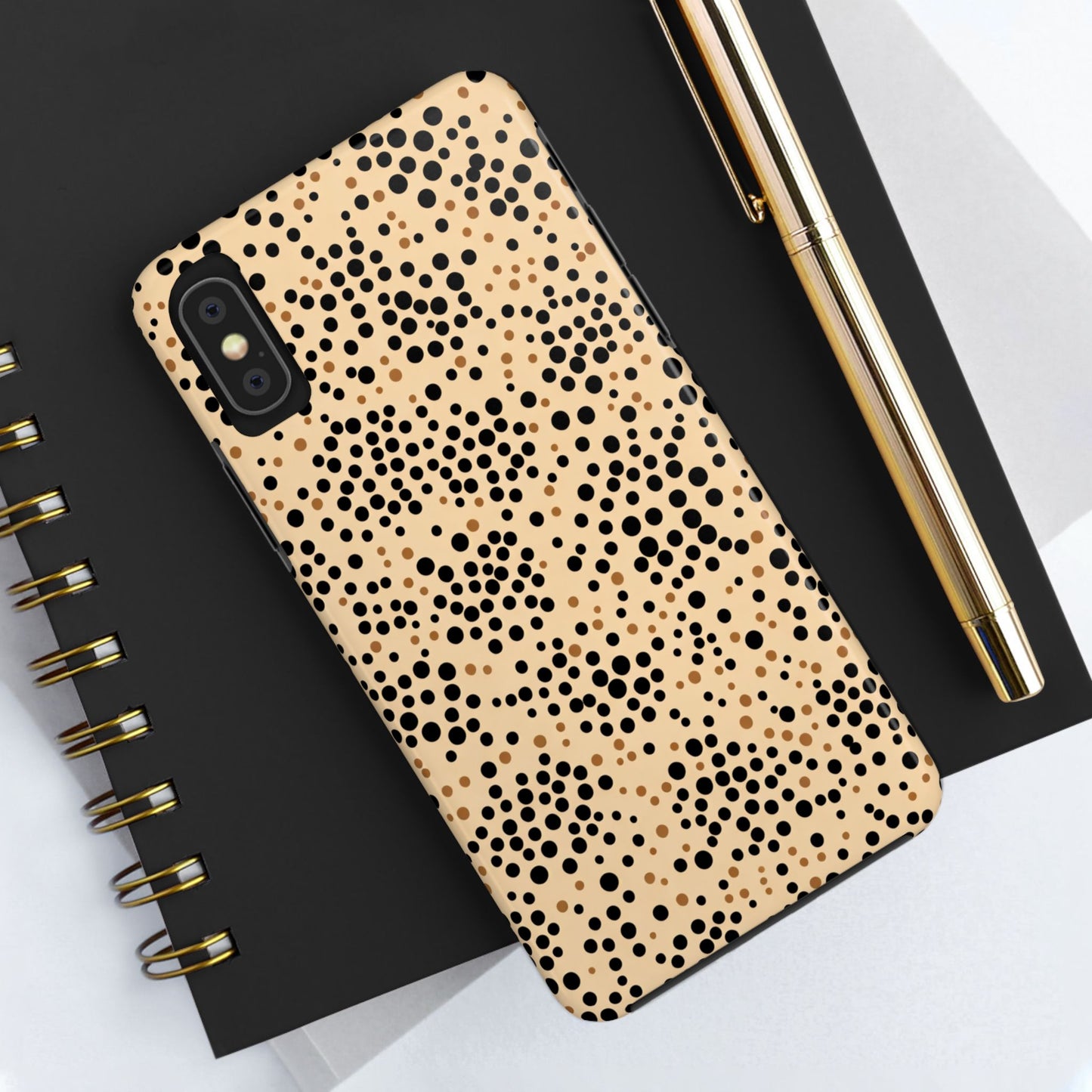 Tan and Black Dot Tough Phone Case