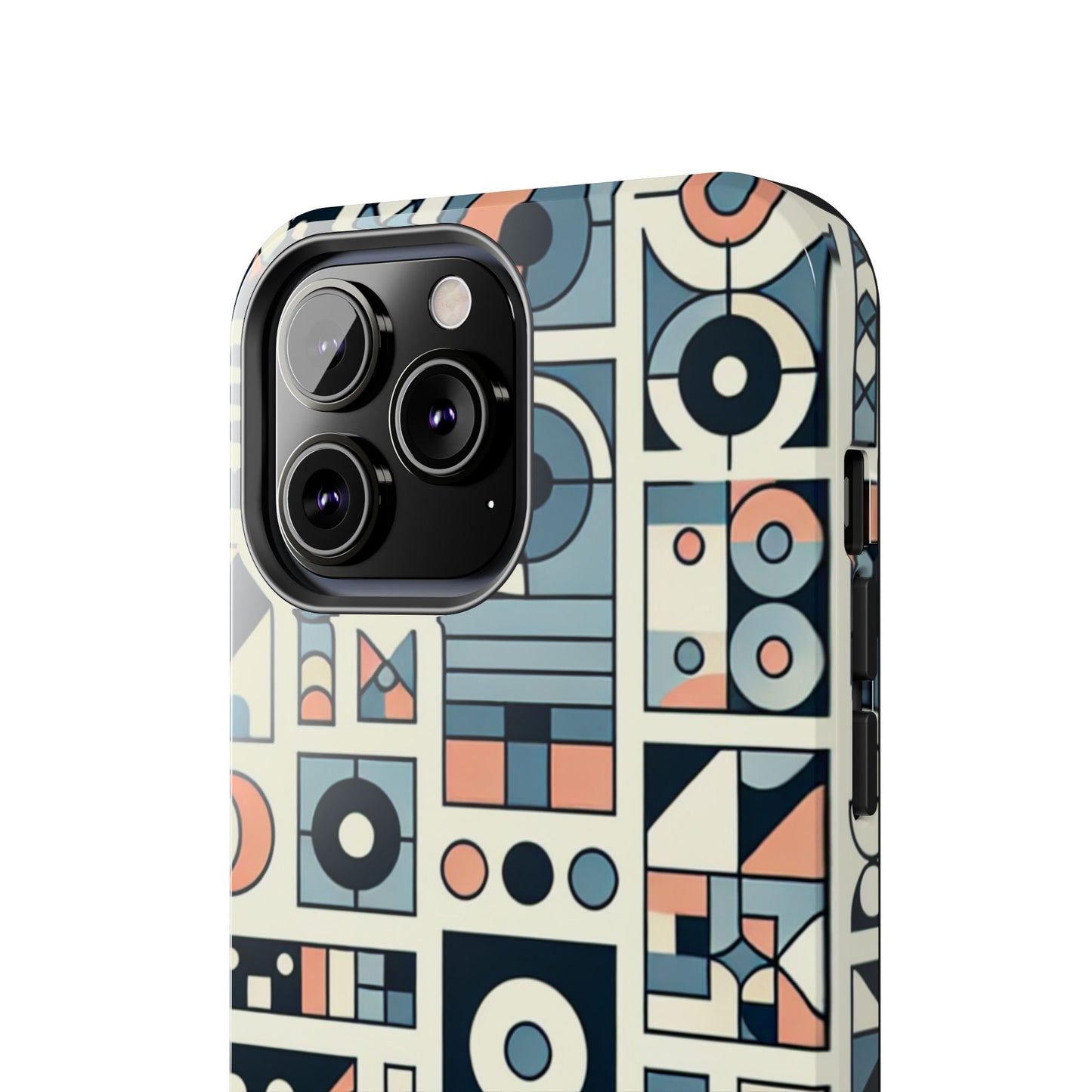 Geometric Print Tough Phone Case for iPhone 16 15 14 13 12 11 X 8 7 Samsung Galaxy S24 S23 S22 S21