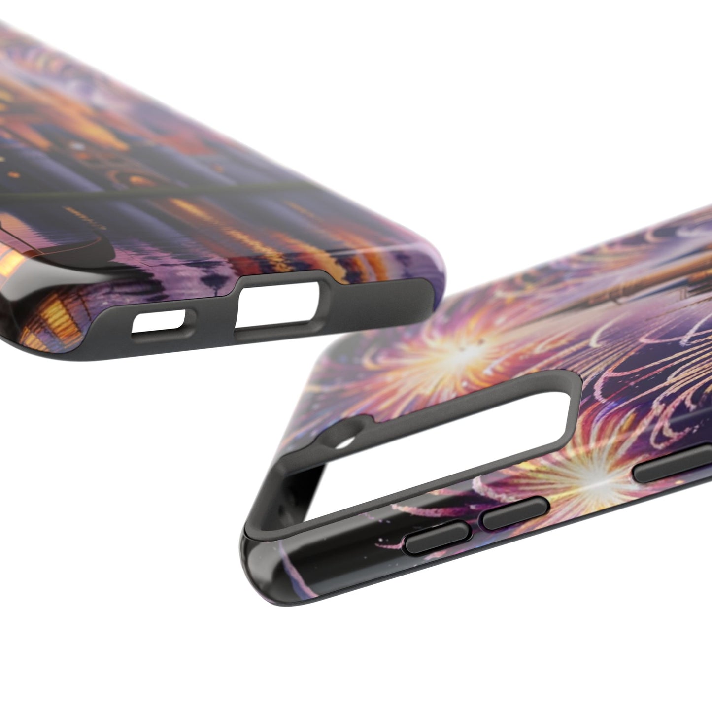 Magical Castle and Fireworks Tough Phone Case for iPhone 16 15 14 13 12 11 X 8 7 Samsung Galaxy S24 S23 S22 S21