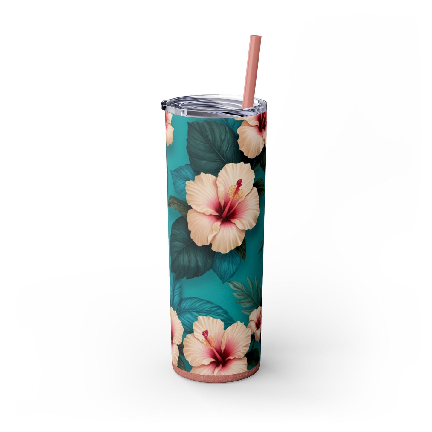 Tropical Floral Skinny Tumbler with Straw -20oz