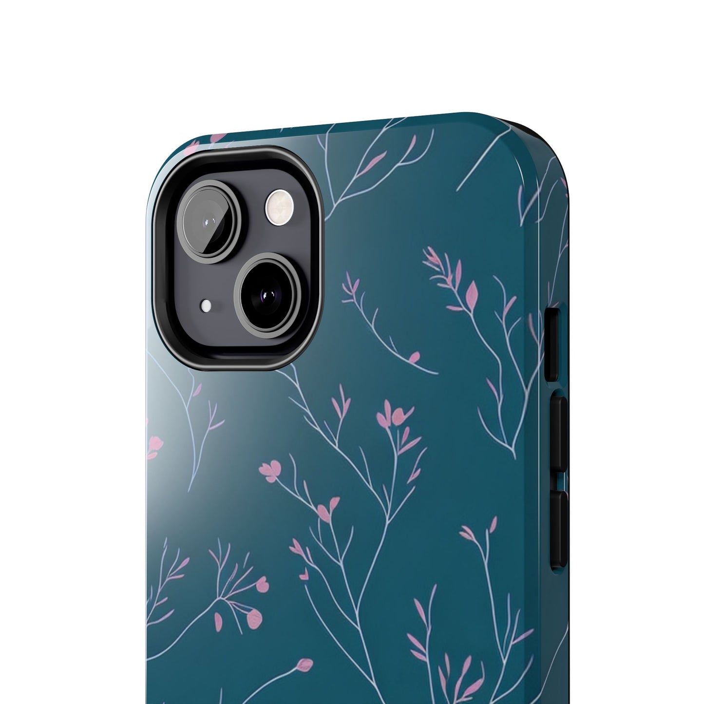 Teal Floral Tough Phone Case