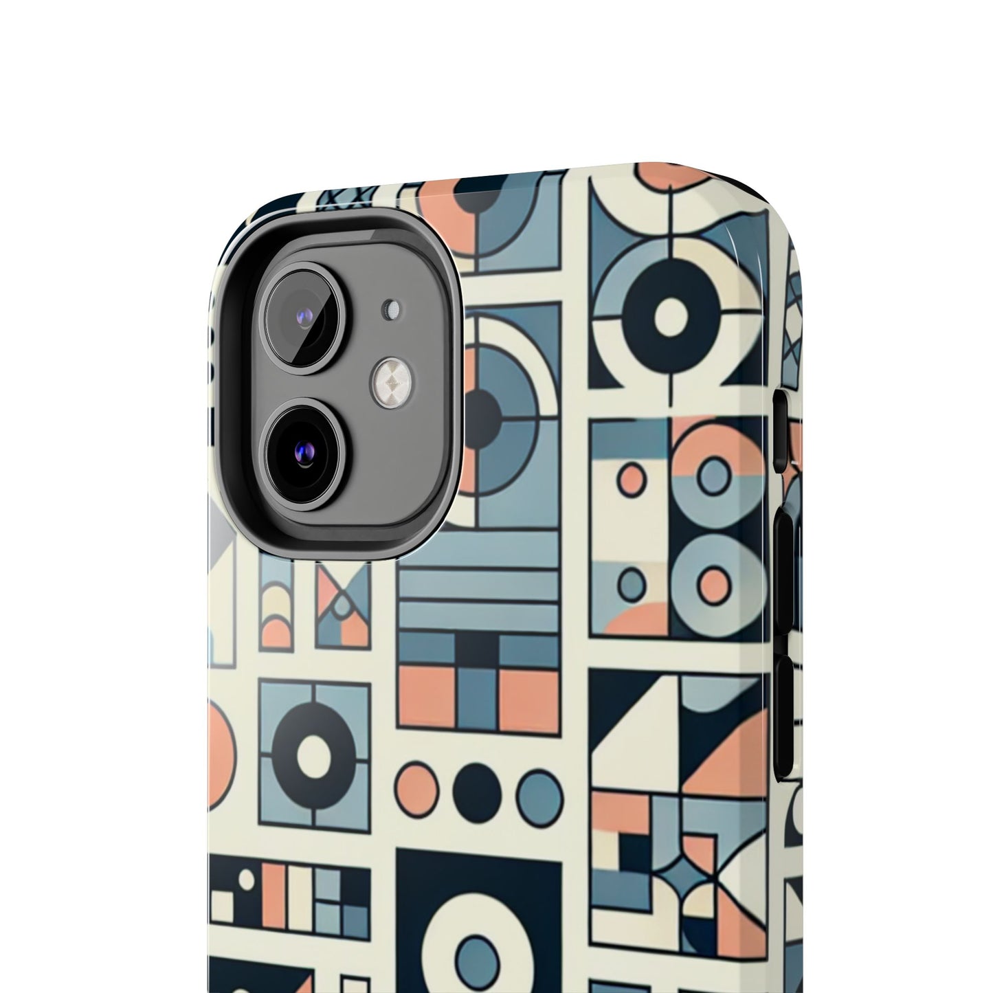 Geometric Print Tough Phone Case for iPhone 16 15 14 13 12 11 X 8 7 Samsung Galaxy S24 S23 S22 S21