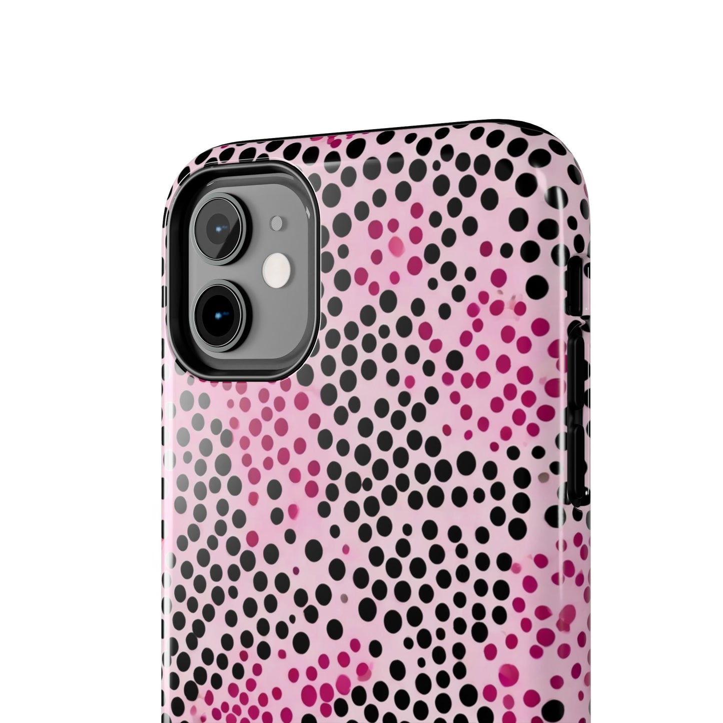 Pink and Black Dot Design Tough Phone Case