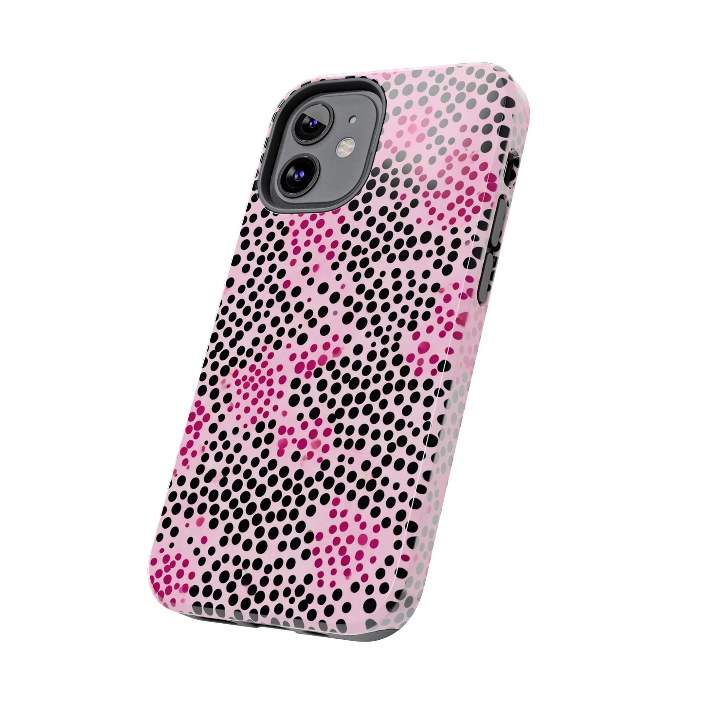 Pink and Black Dot Design Tough Phone Case