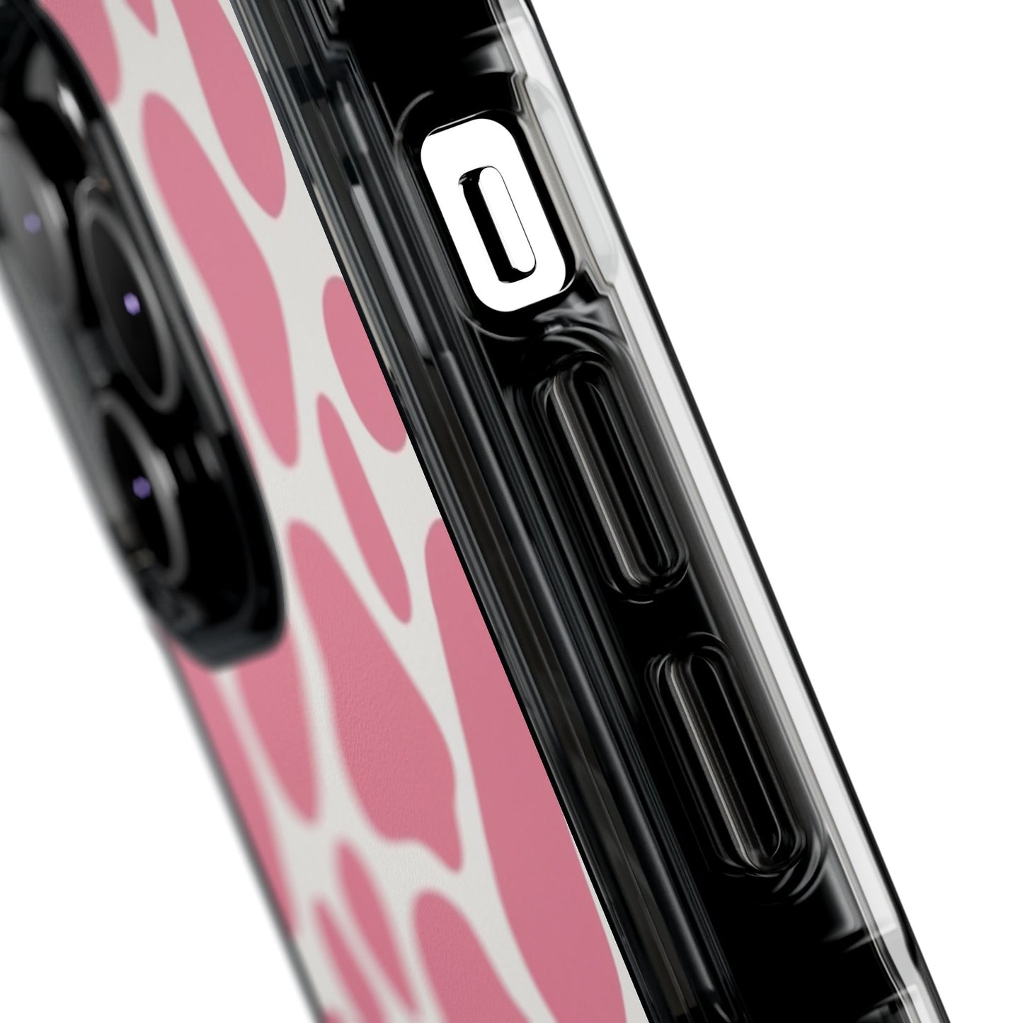 Pink Giraffe Print Magnetic Clear Impact Case for iPhone 16 15 14