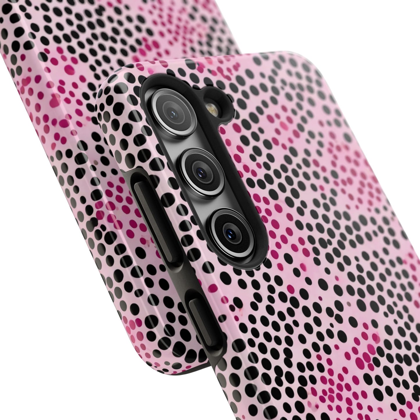 Pink and Black Dot Design Tough Phone Case