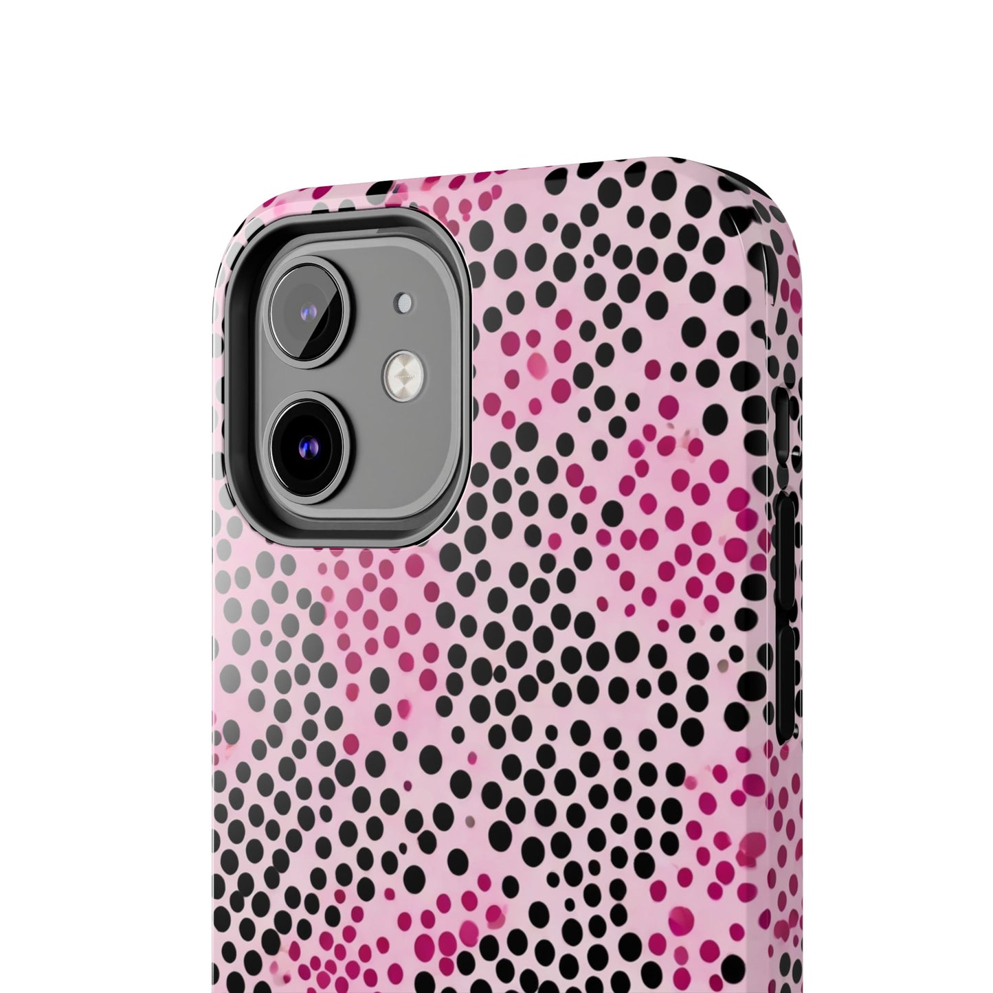 Pink and Black Dot Design Tough Phone Case