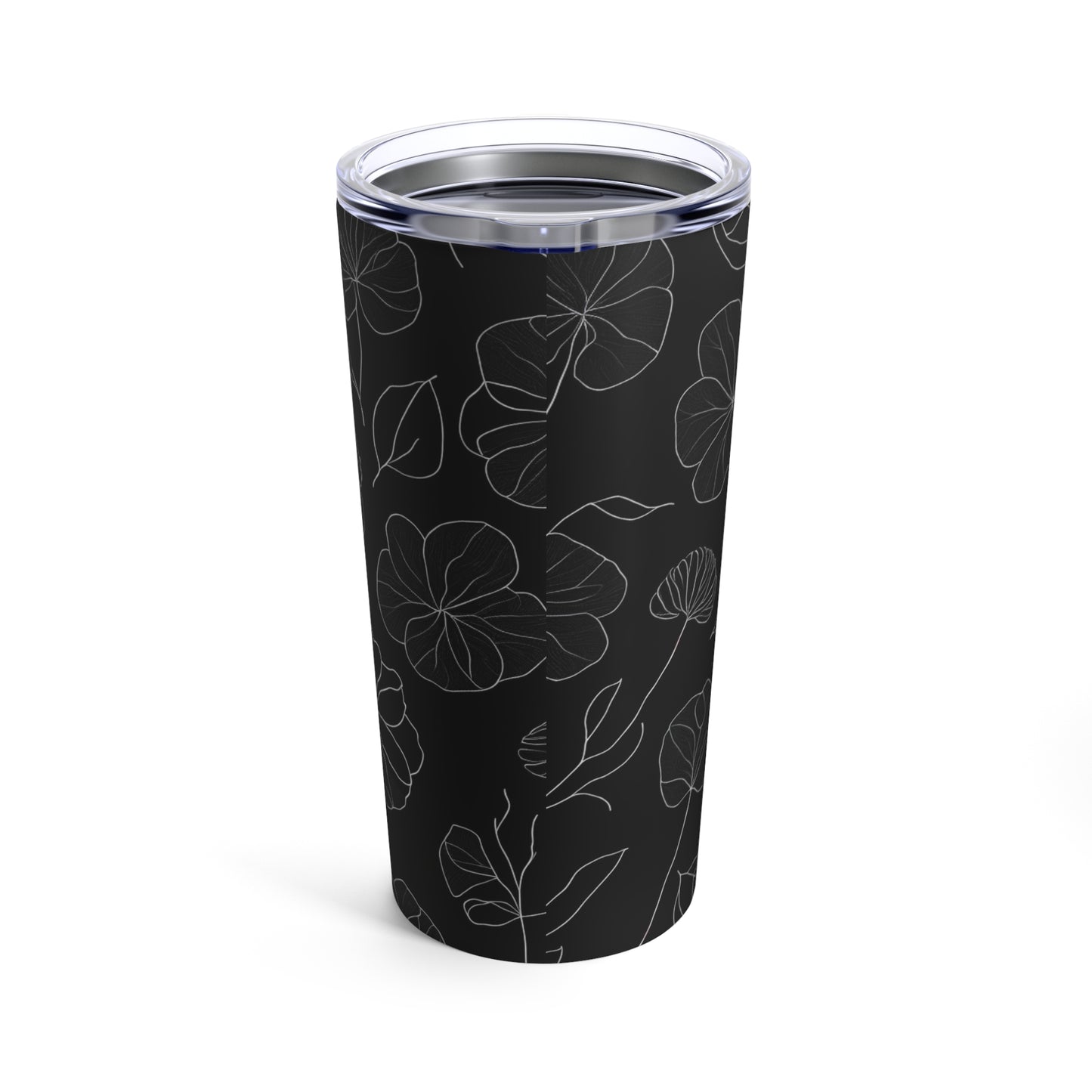 Black Floral Tumbler