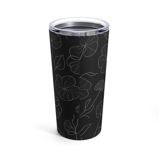Black Floral Tumbler