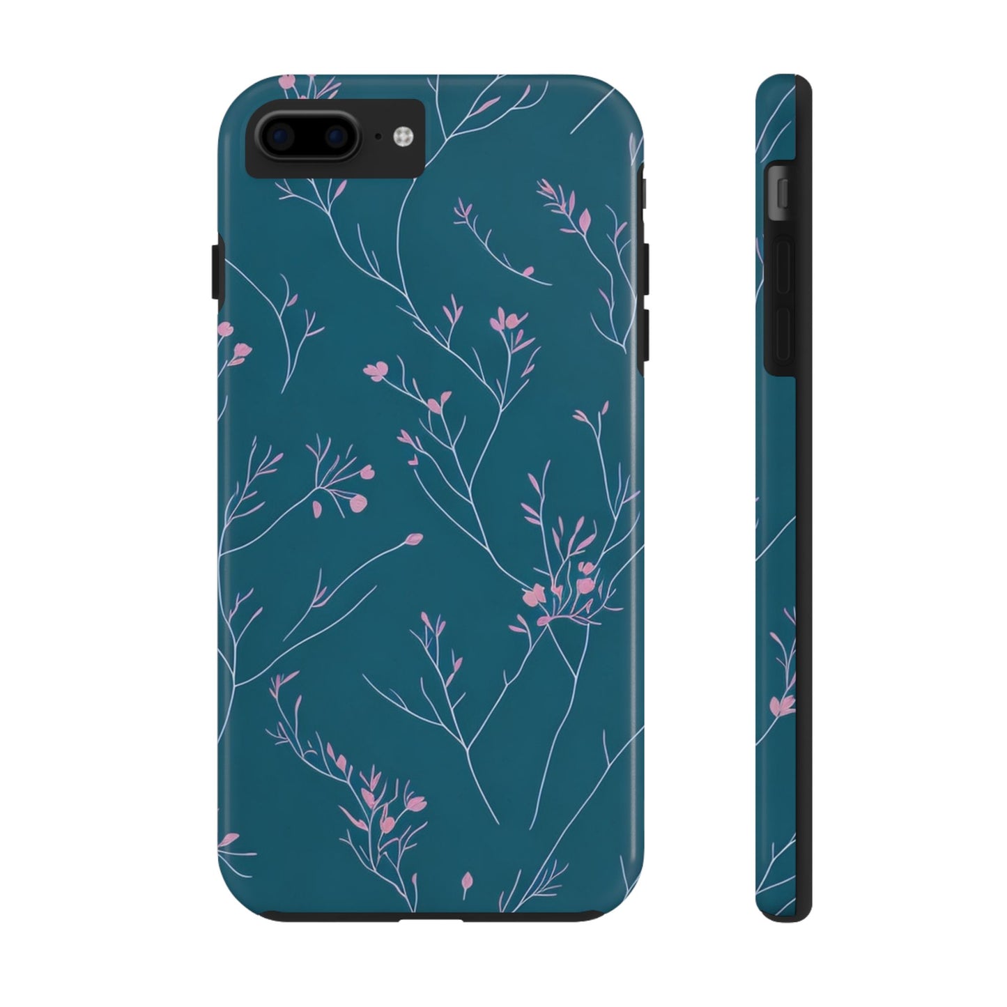 Teal Floral Tough Phone Case