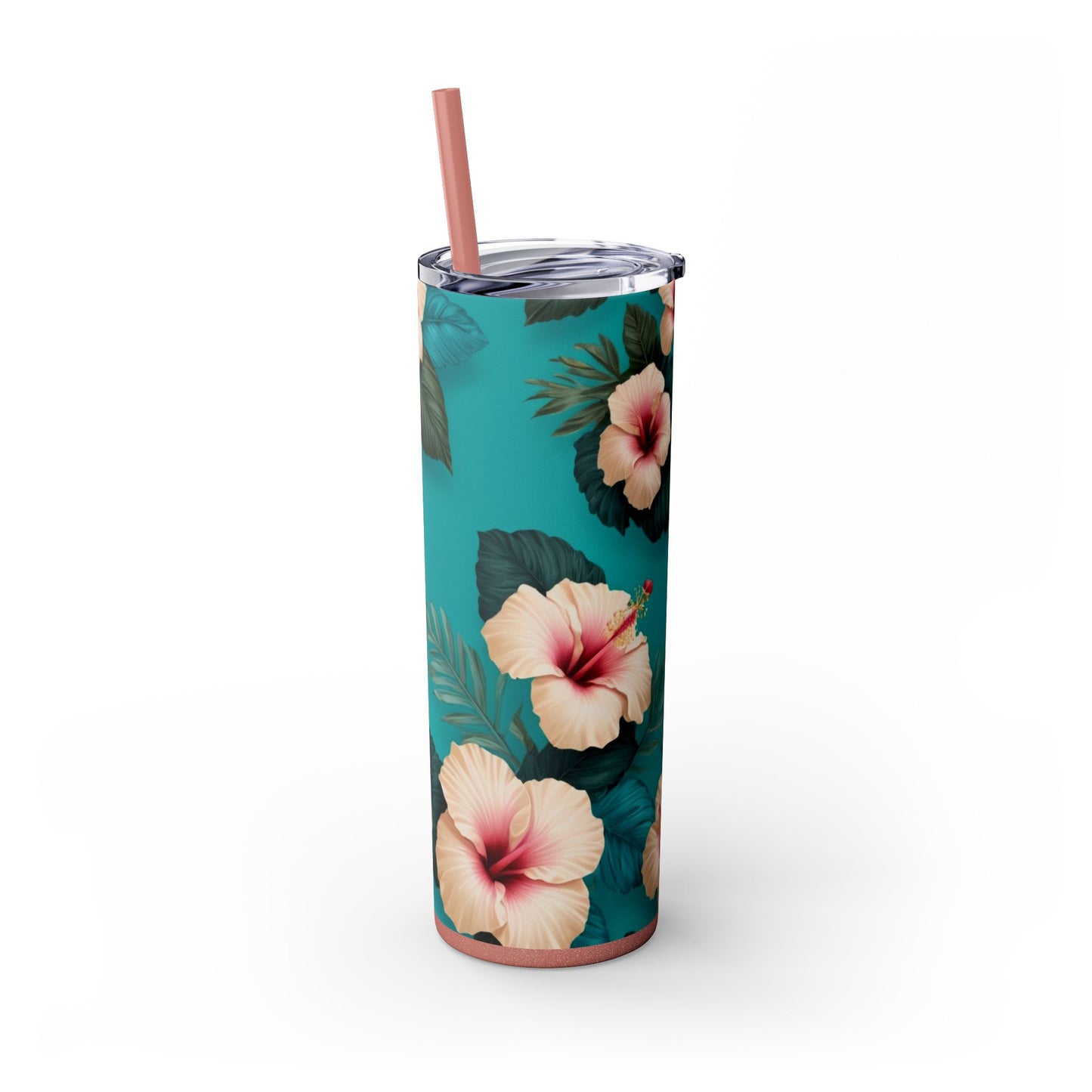 Tropical Floral Skinny Tumbler with Straw -20oz