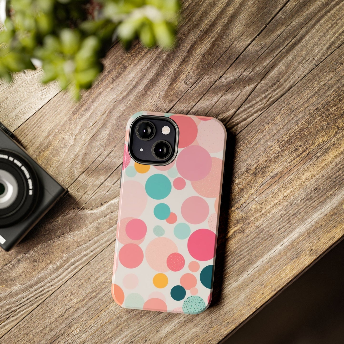 Pink Polka Dot Phone Case for iPhone 16 15 14 13 12 11 X 8 7 Samsung Galaxy S24 S23 S22 S21