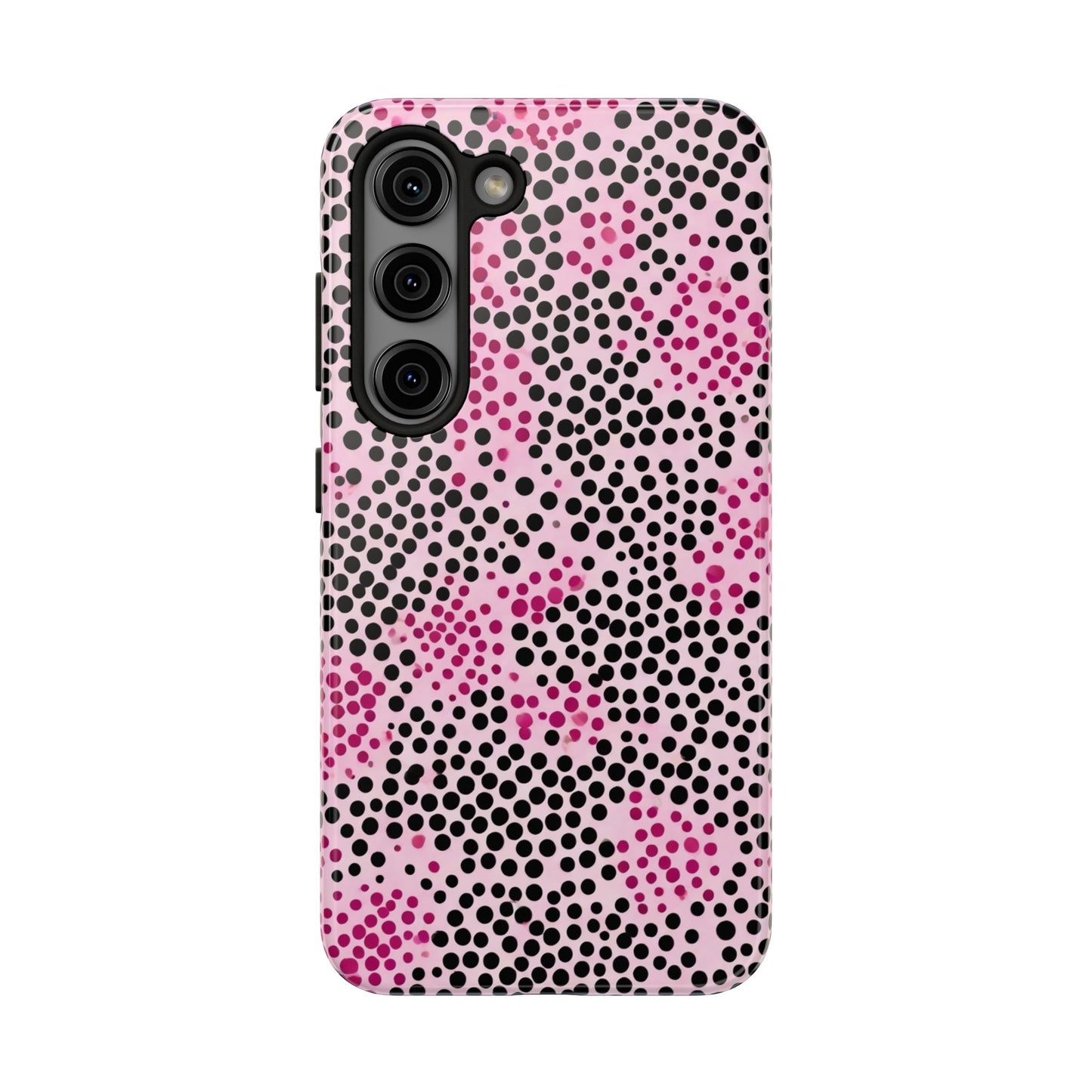 Pink and Black Dot Design Tough Phone Case