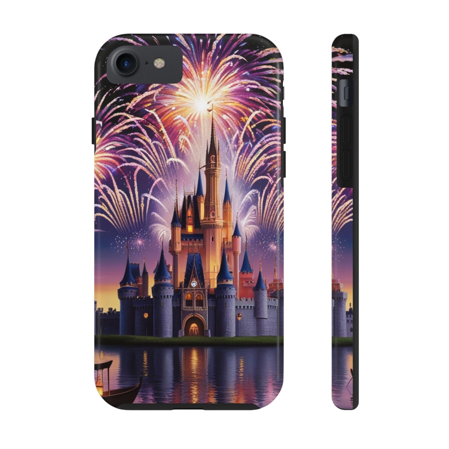 Magical Castle and Fireworks Tough Phone Case for iPhone 16 15 14 13 12 11 X 8 7 Samsung Galaxy S24 S23 S22 S21