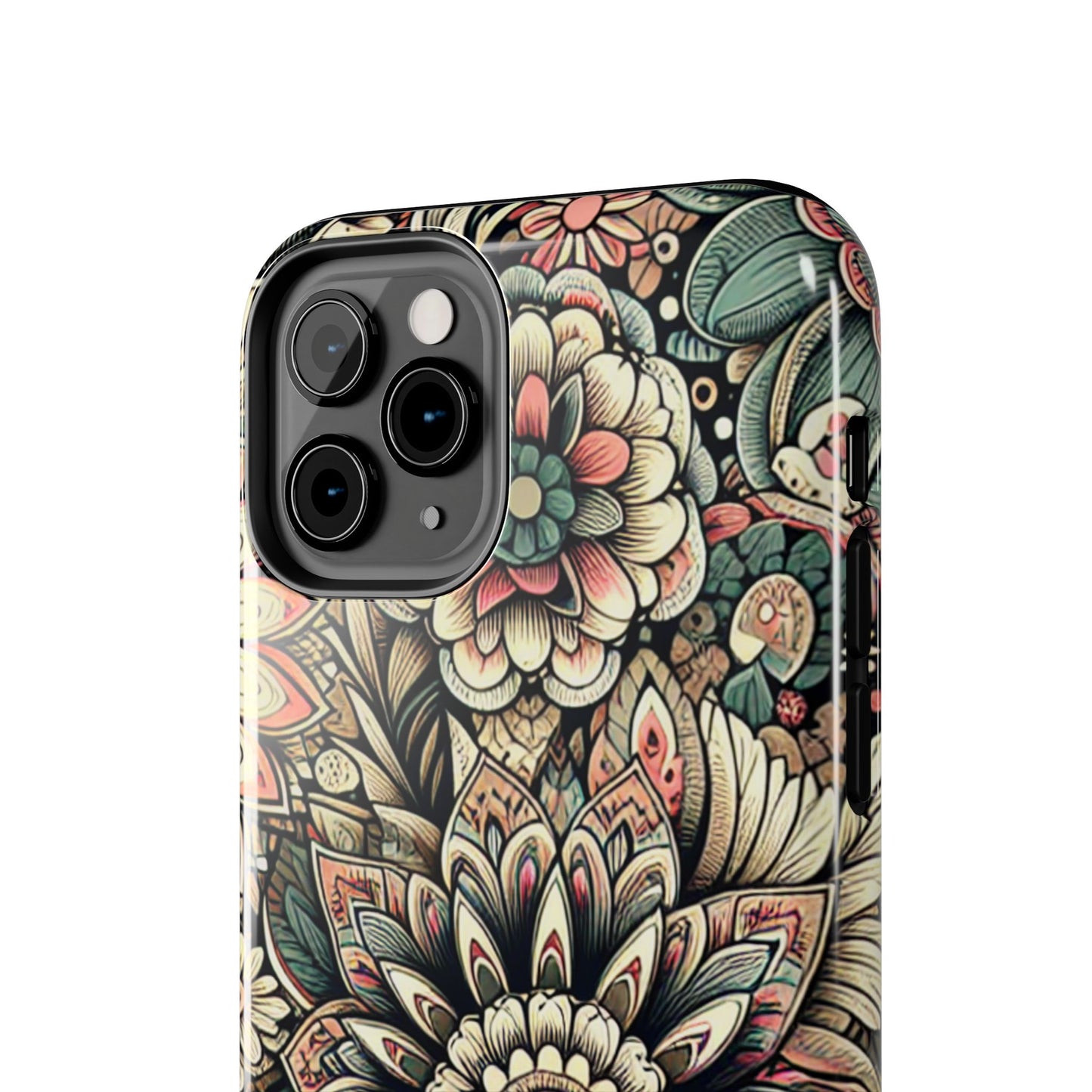 Boho Floral Tough Case for iPhone 16 15 14 13 12 11 X 8 7 Samsung Galaxy S24 S23 S22 S21