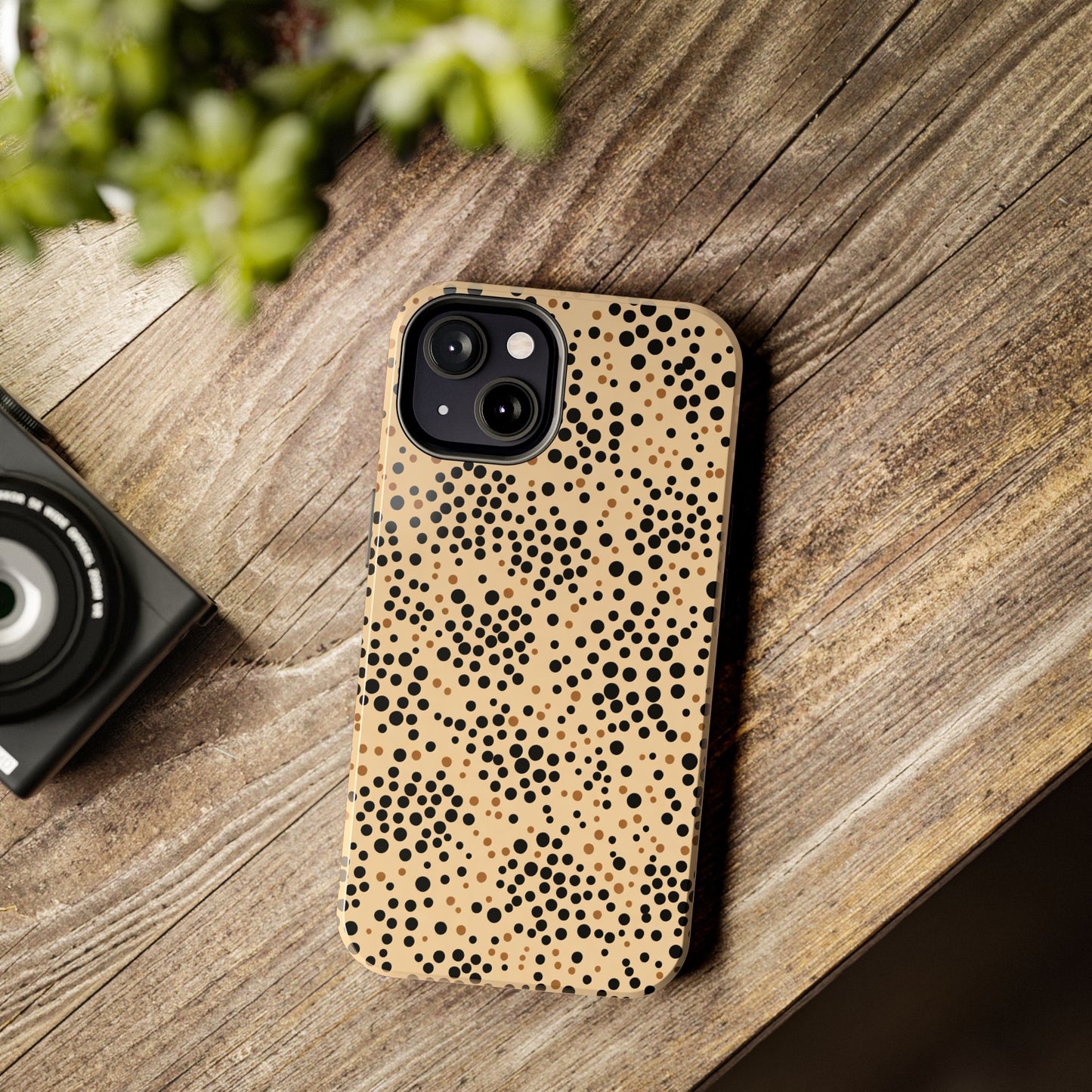 Tan and Black Dot Tough Phone Case