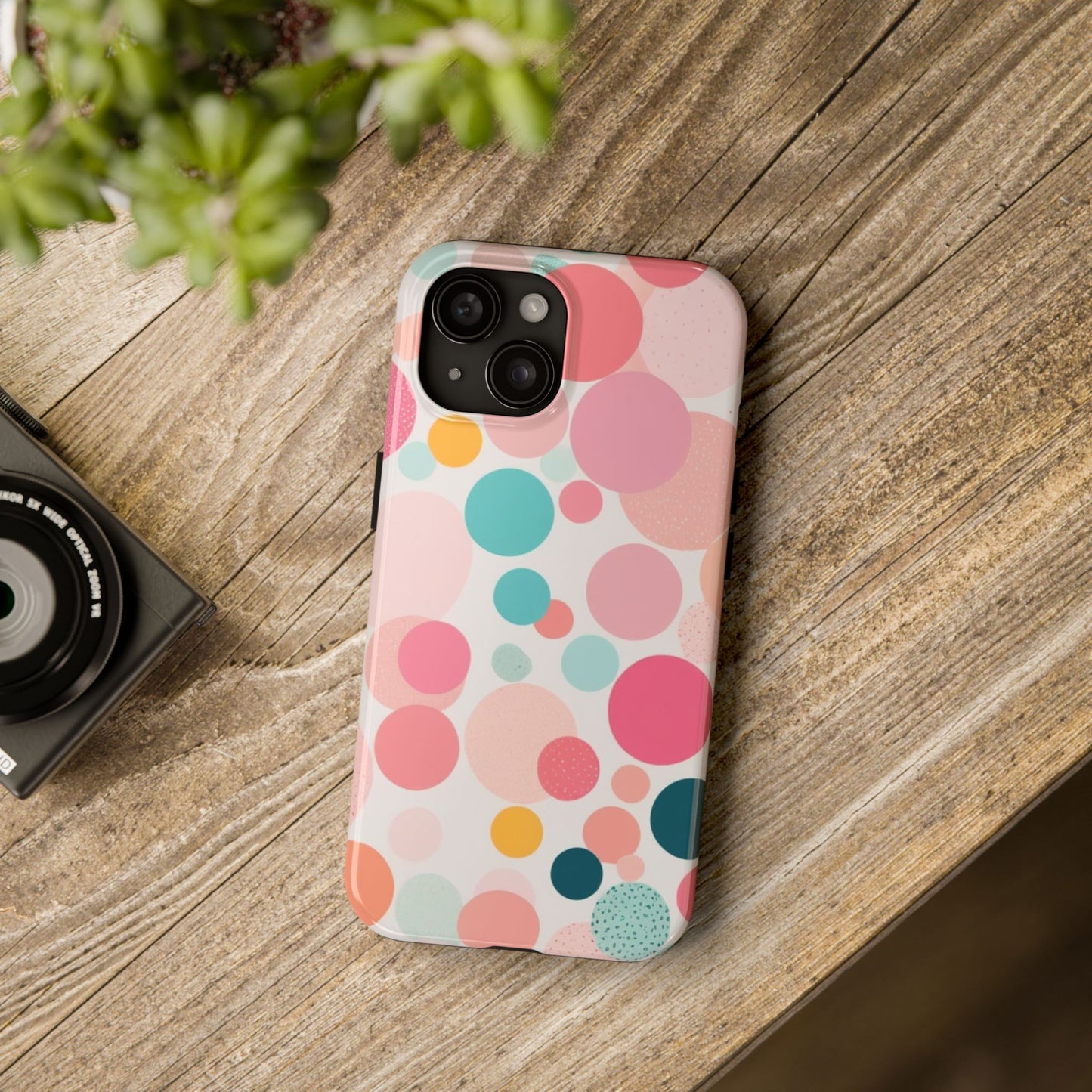 Pink Polka Dot Phone Case for iPhone 16 15 14 13 12 11 X 8 7 Samsung Galaxy S24 S23 S22 S21