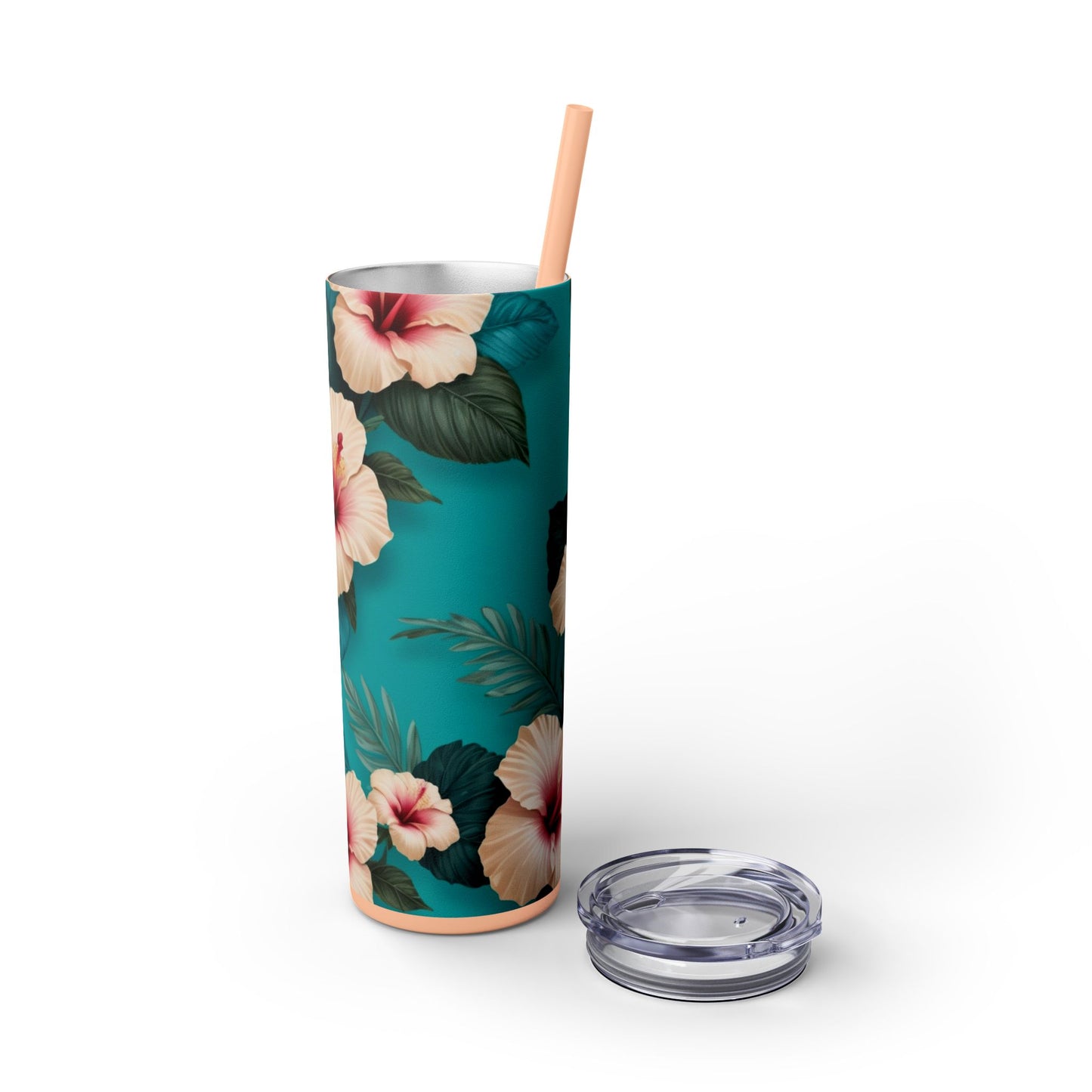 Tropical Floral Skinny Tumbler with Straw -20oz