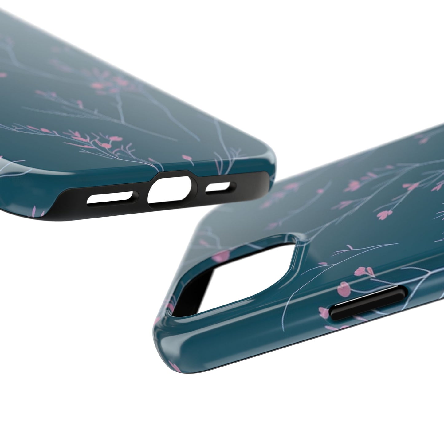 Teal Floral Tough Phone Case