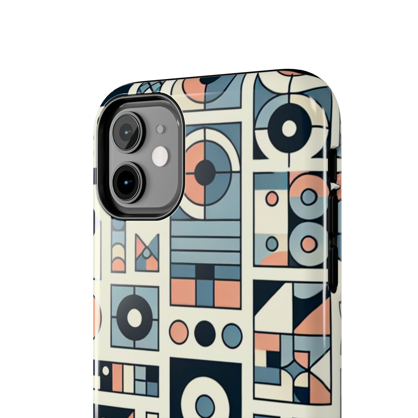 Geometric Print Tough Phone Case for iPhone 16 15 14 13 12 11 X 8 7 Samsung Galaxy S24 S23 S22 S21