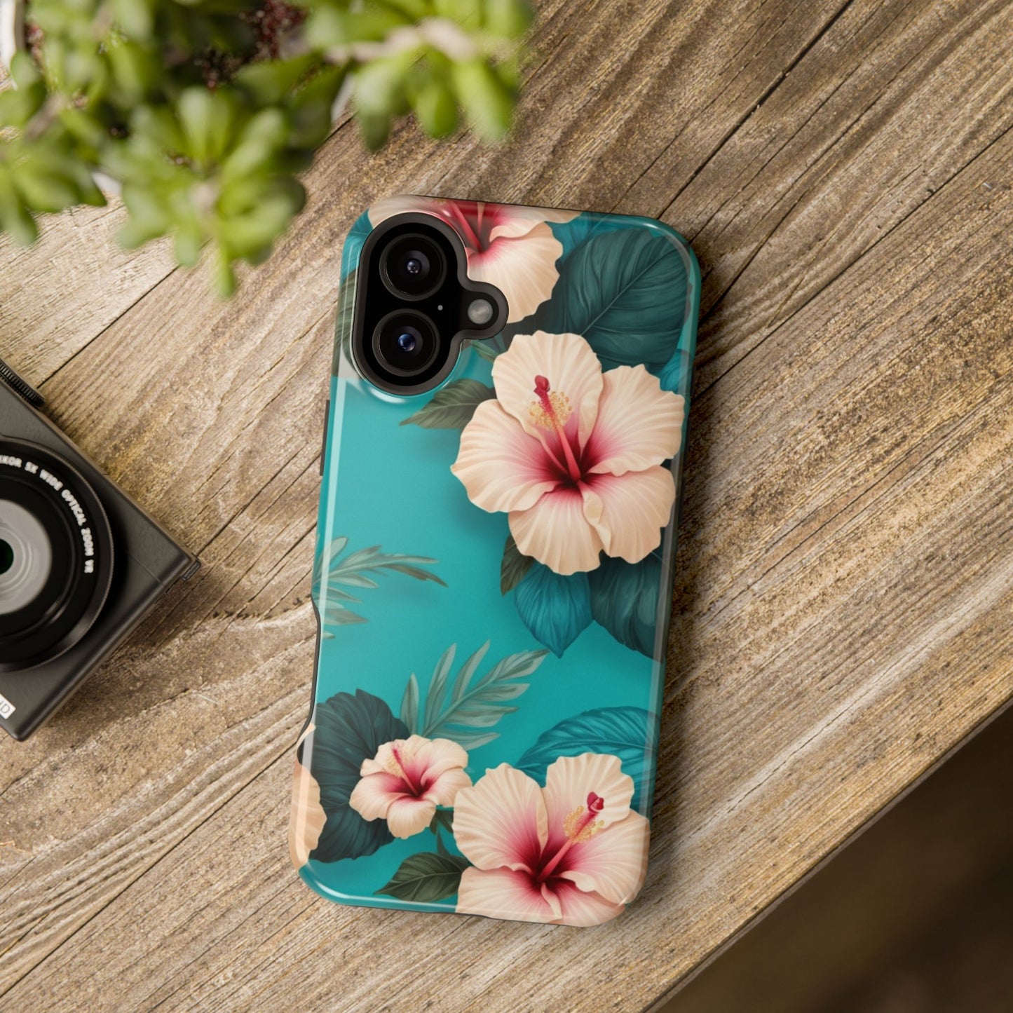 Tropical Floral Magnetic Tough Phone Case for iPhone 16 15 14 13