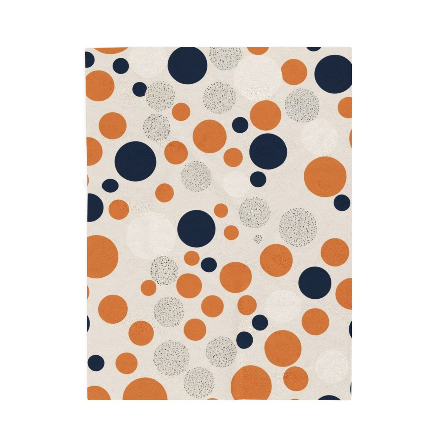 Orange Polka Dot Cozy Velveteen Blanket