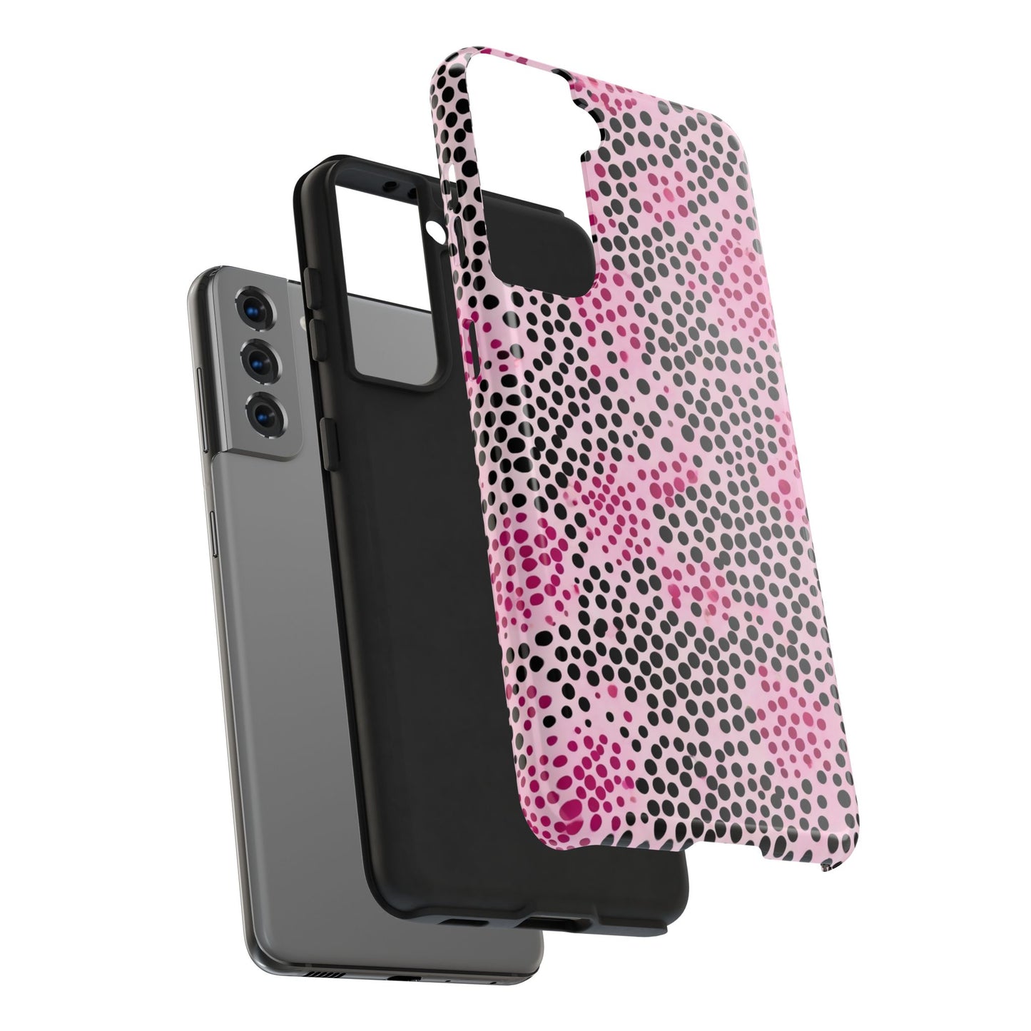 Pink and Black Dot Design Tough Phone Case
