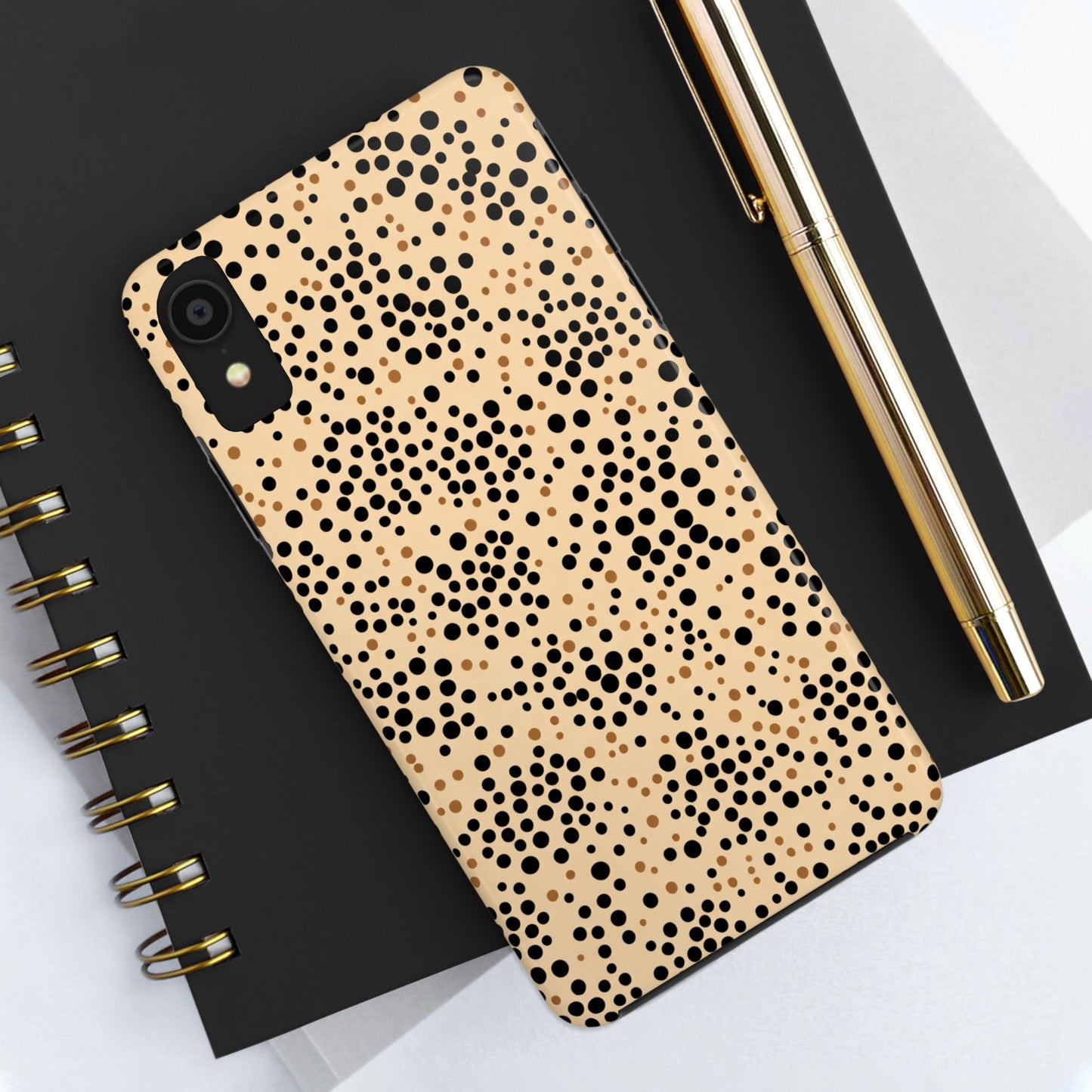 Tan and Black Dot Tough Phone Case