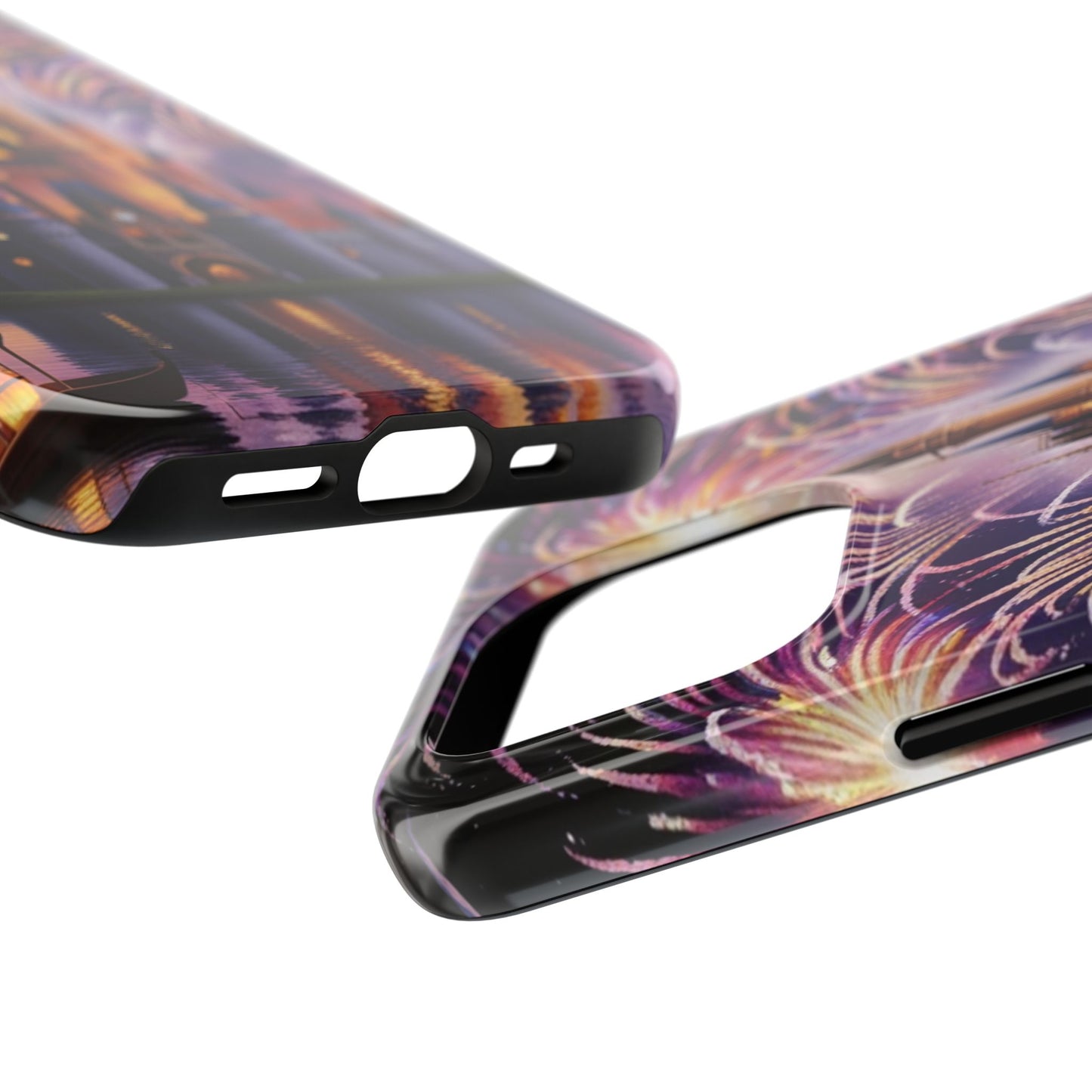 Magical Castle and Fireworks Tough Phone Case for iPhone 16 15 14 13 12 11 X 8 7 Samsung Galaxy S24 S23 S22 S21