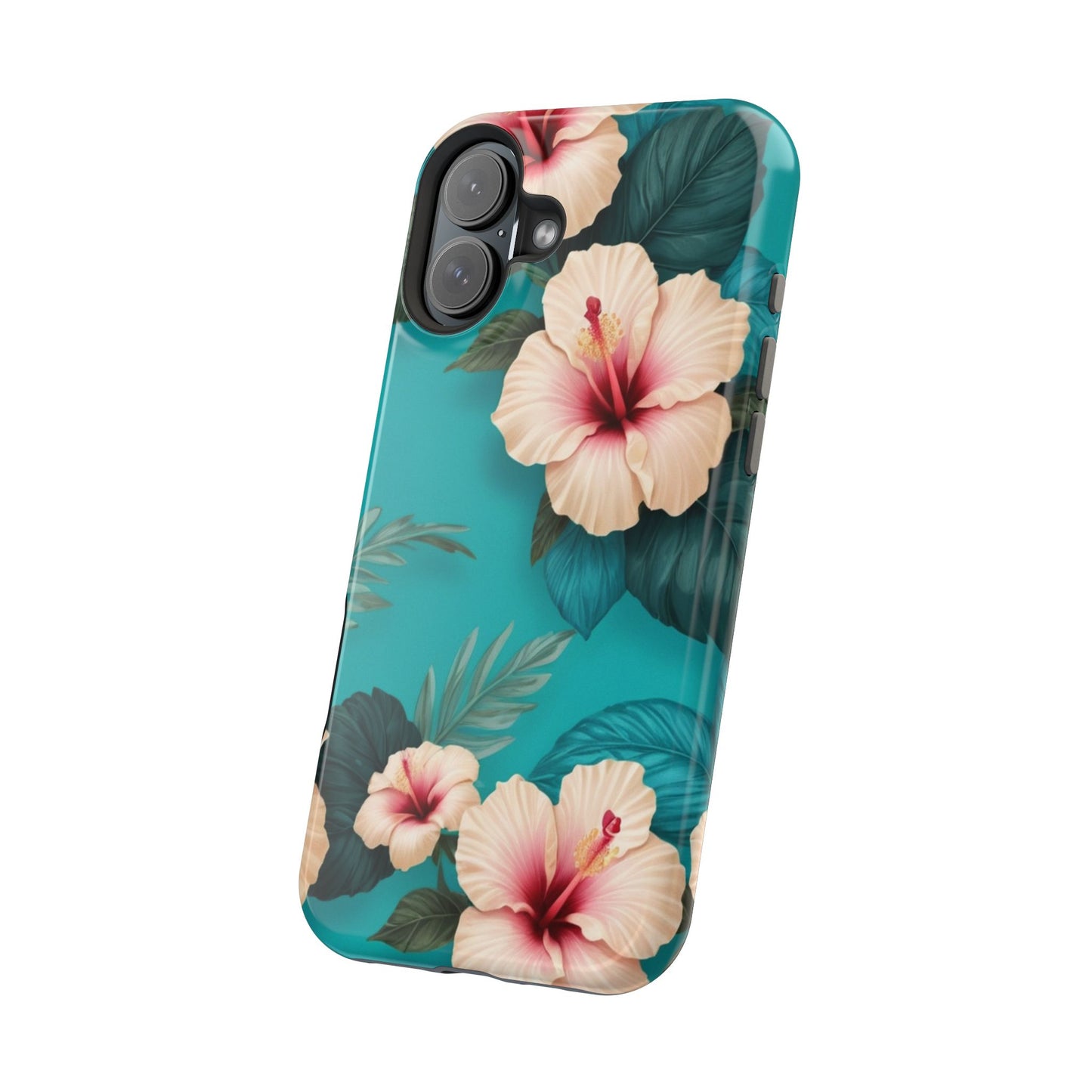 Tropical Floral Magnetic Tough Phone Case for iPhone 16 15 14 13