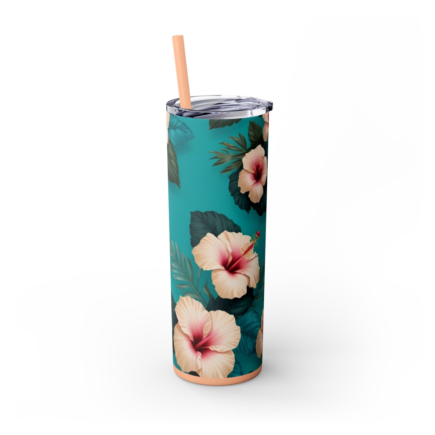 Tropical Floral Skinny Tumbler with Straw -20oz