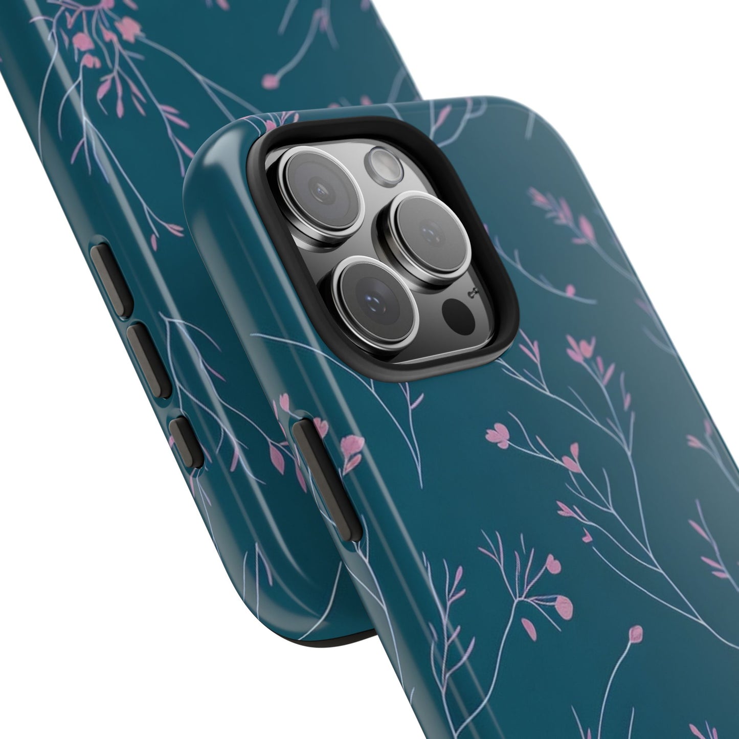 Teal Floral Tough Phone Case