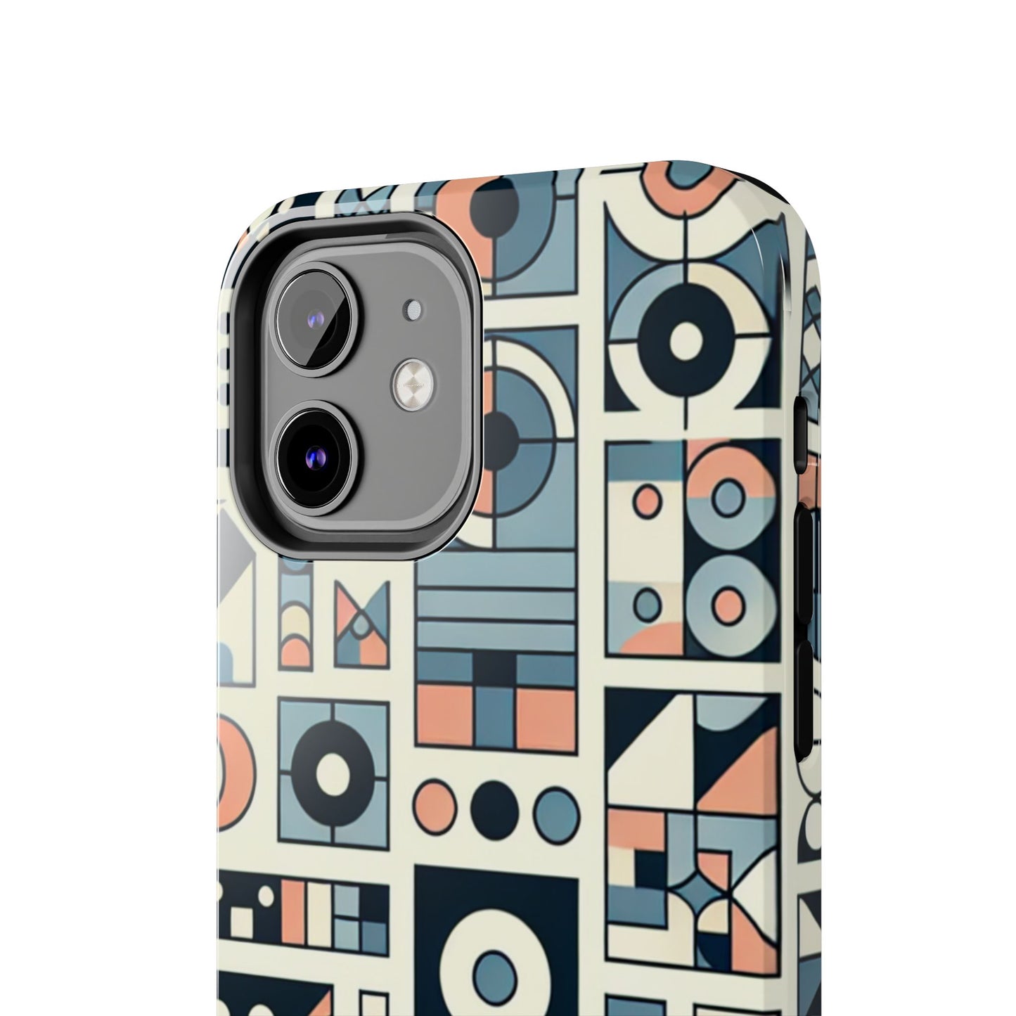 Geometric Print Tough Phone Case for iPhone 16 15 14 13 12 11 X 8 7 Samsung Galaxy S24 S23 S22 S21