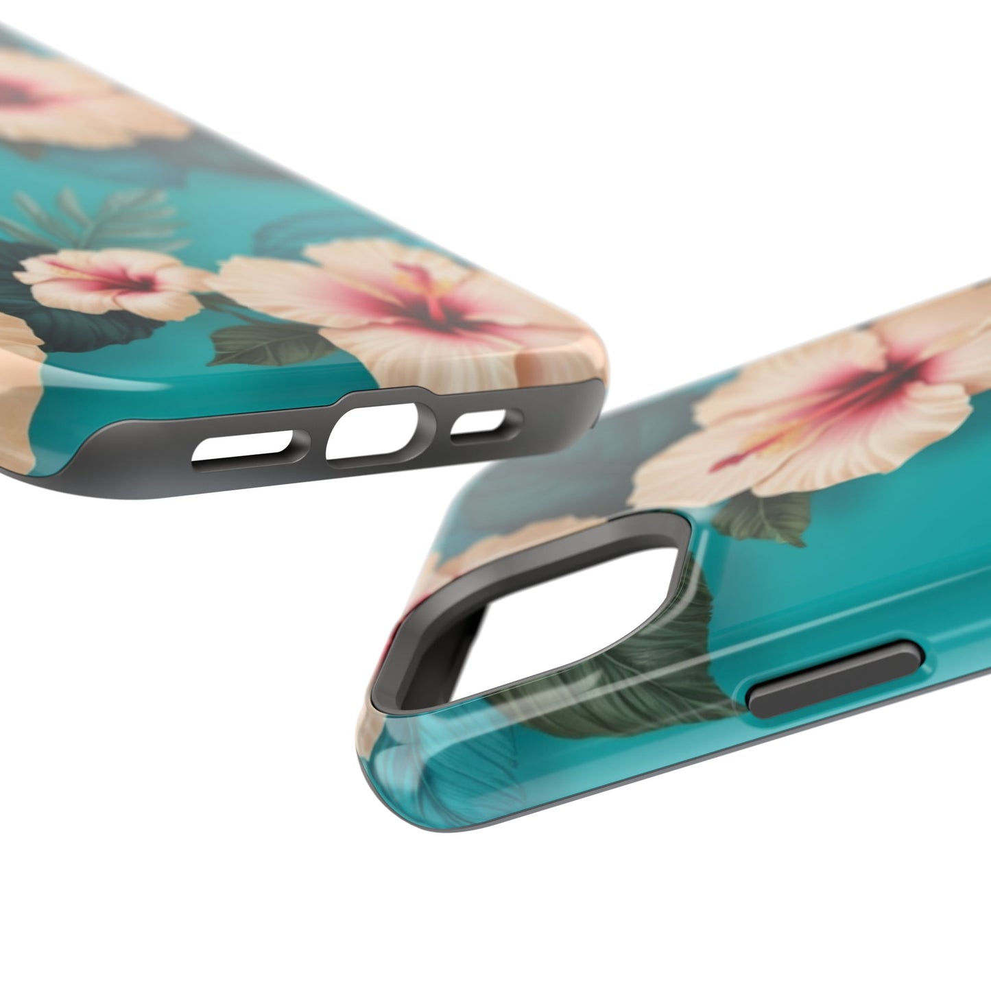 Tropical Floral Magnetic Tough Phone Case for iPhone 16 15 14 13