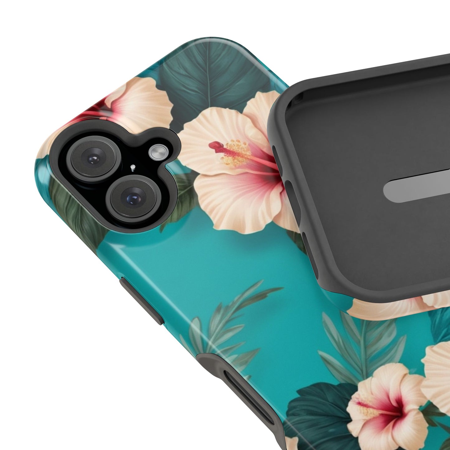 Tropical Floral Magnetic Tough Phone Case for iPhone 16 15 14 13