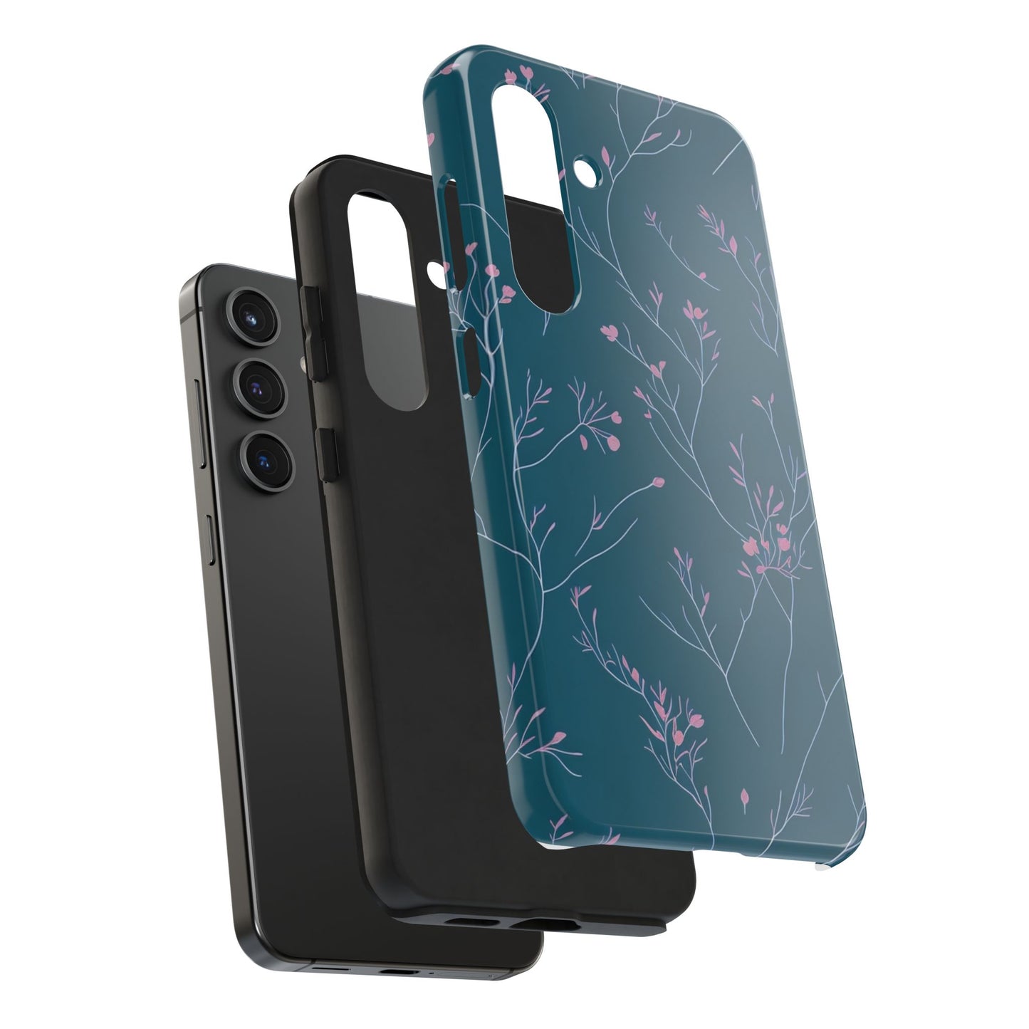 Teal Floral Tough Phone Case