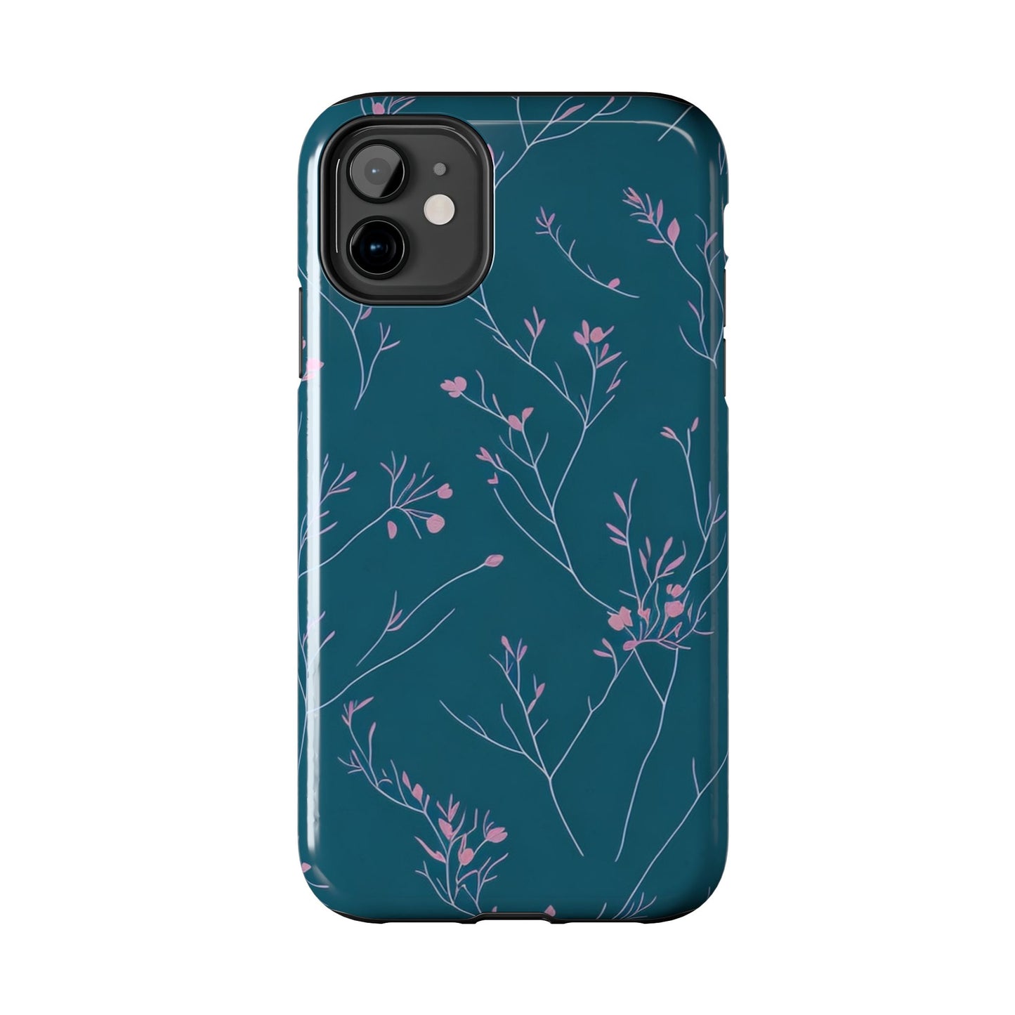 Teal Floral Tough Phone Case