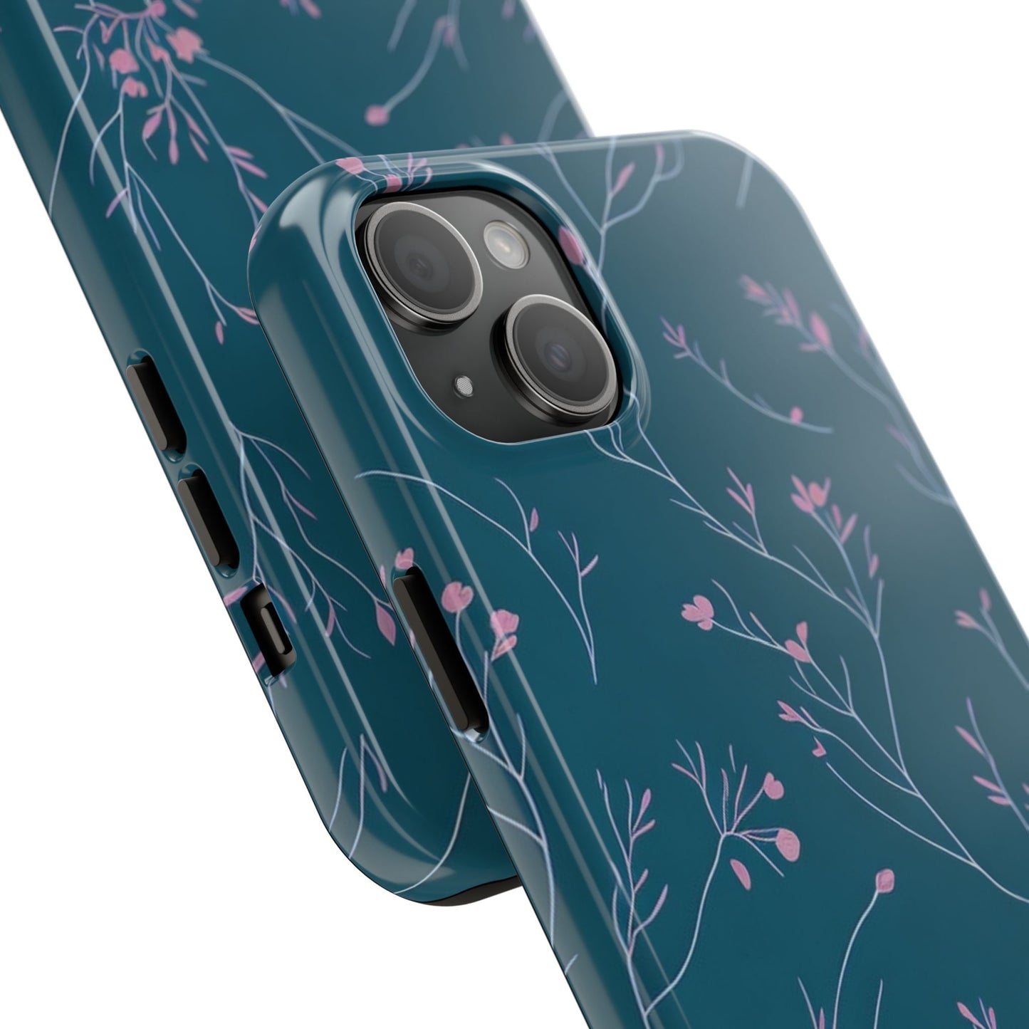 Teal Floral Tough Phone Case