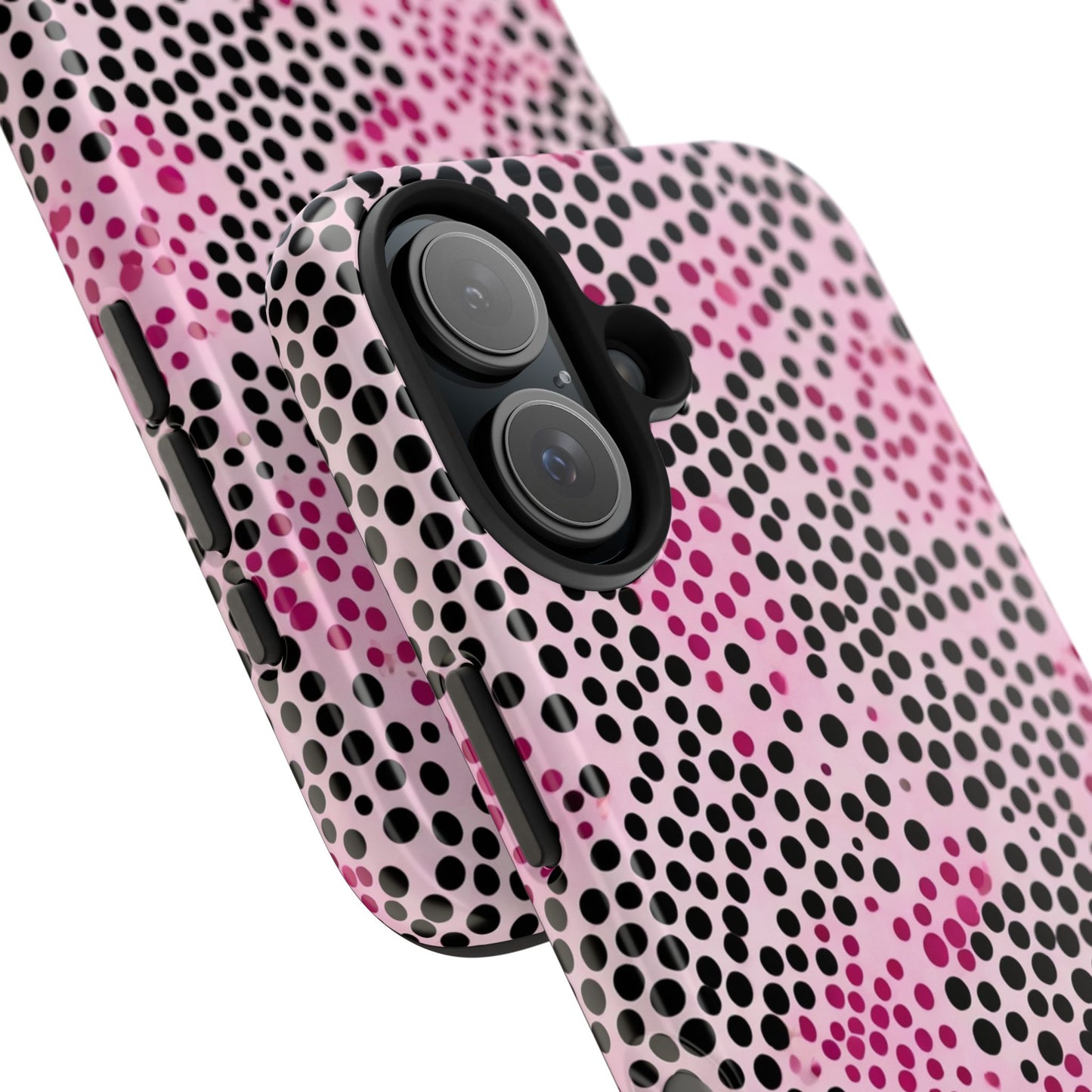 Pink and Black Dot Design Tough Phone Case
