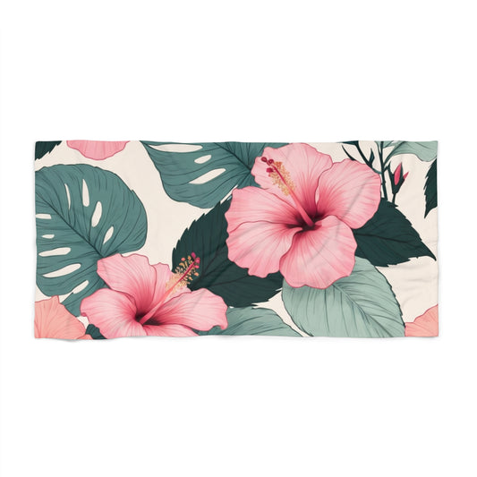 Tropical Hibiscus Beach Towel