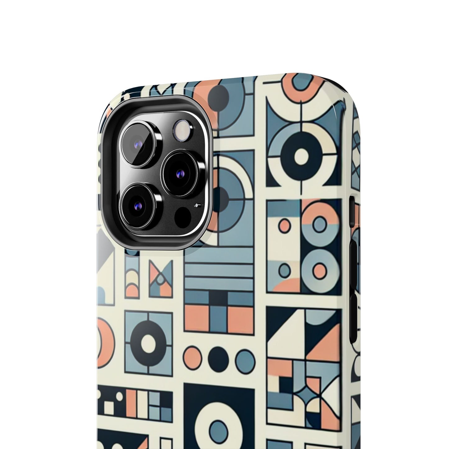 Geometric Print Tough Phone Case for iPhone 16 15 14 13 12 11 X 8 7 Samsung Galaxy S24 S23 S22 S21