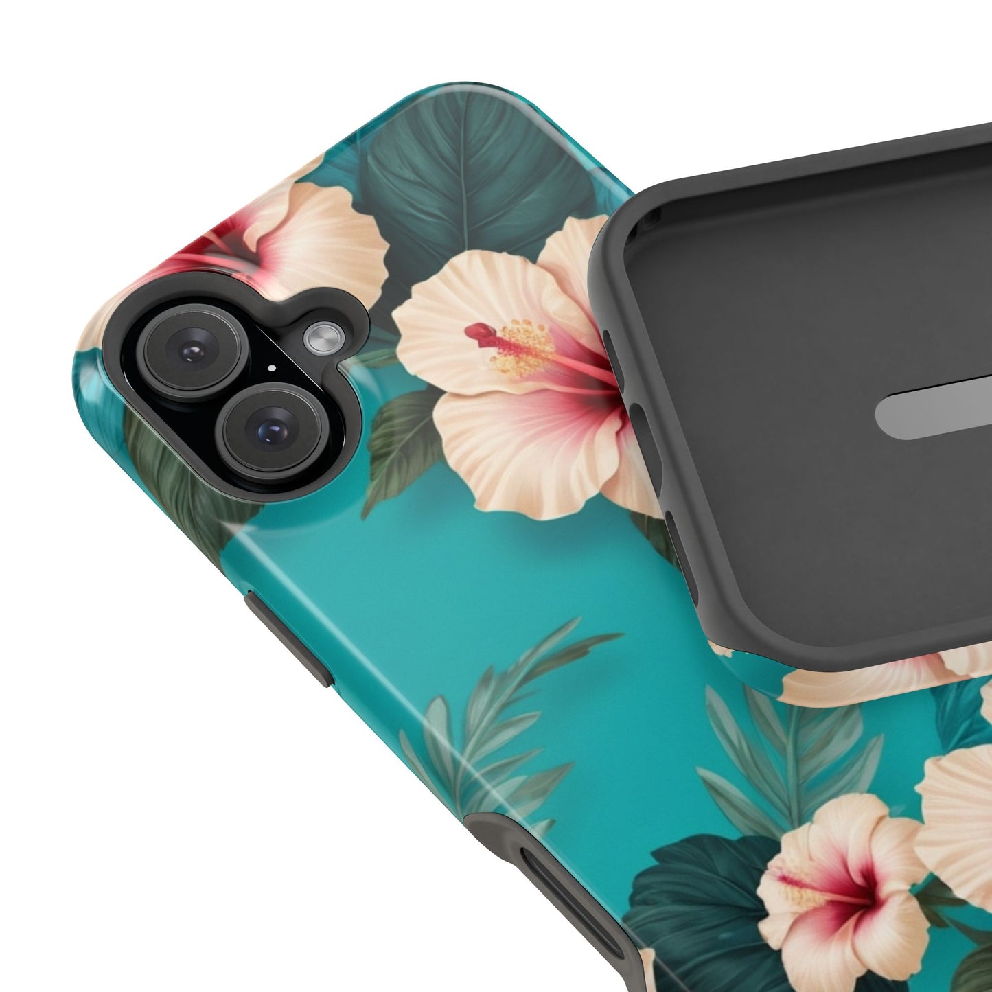 Tropical Floral Magnetic Tough Phone Case for iPhone 16 15 14 13