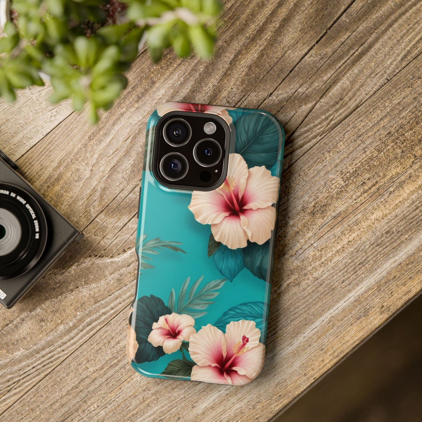 Tropical Floral Magnetic Tough Phone Case for iPhone 16 15 14 13