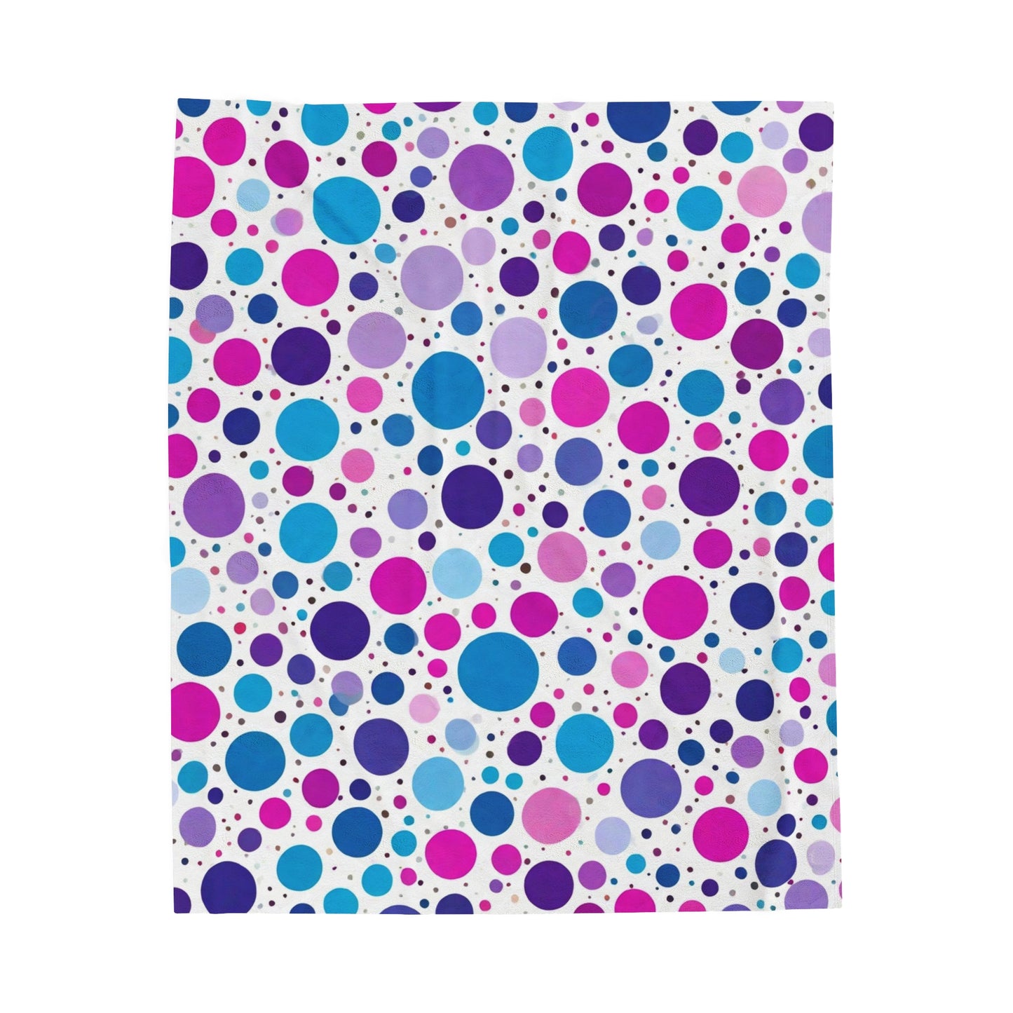 Velveteen Plush Blanket - Polka Dot Design