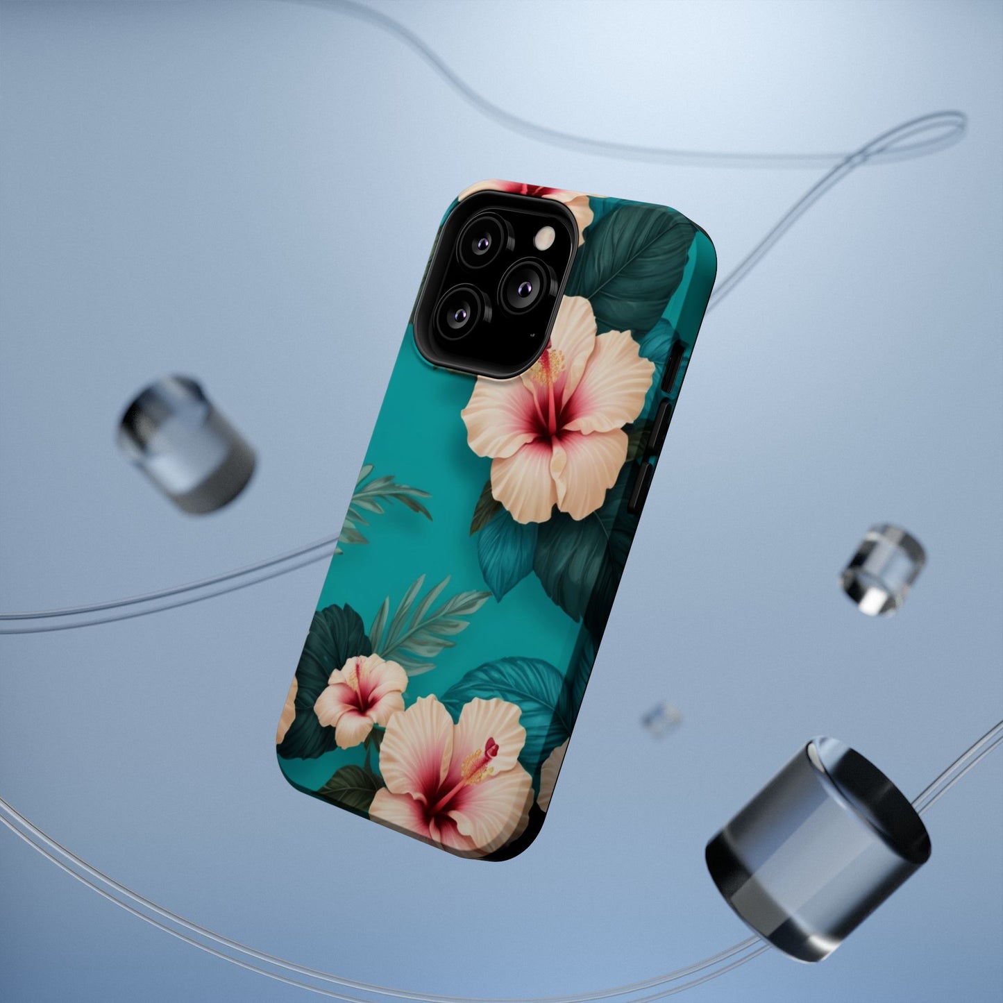 Tropical Floral Magnetic Tough Phone Case for iPhone 16 15 14 13