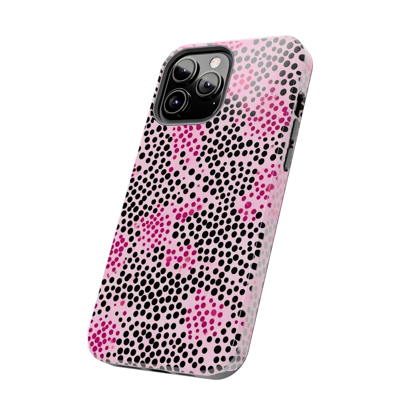 Pink and Black Dot Design Tough Phone Case
