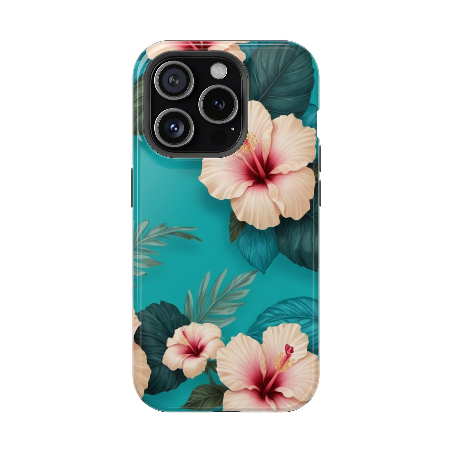 Tropical Floral Magnetic Tough Phone Case for iPhone 16 15 14 13