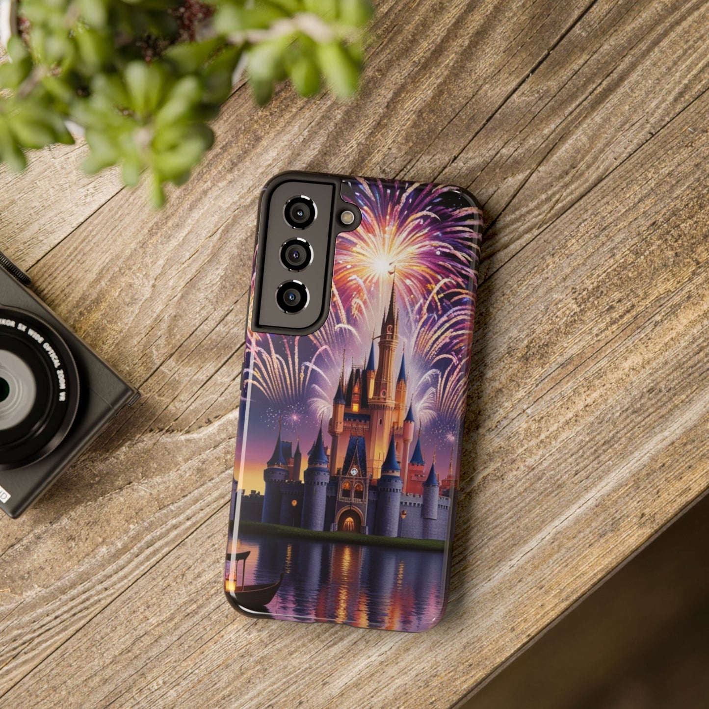 Magical Castle and Fireworks Tough Phone Case for iPhone 16 15 14 13 12 11 X 8 7 Samsung Galaxy S24 S23 S22 S21